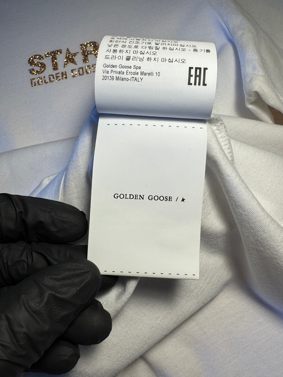 Maglia Golden Goose Star bianca stella oro retro
