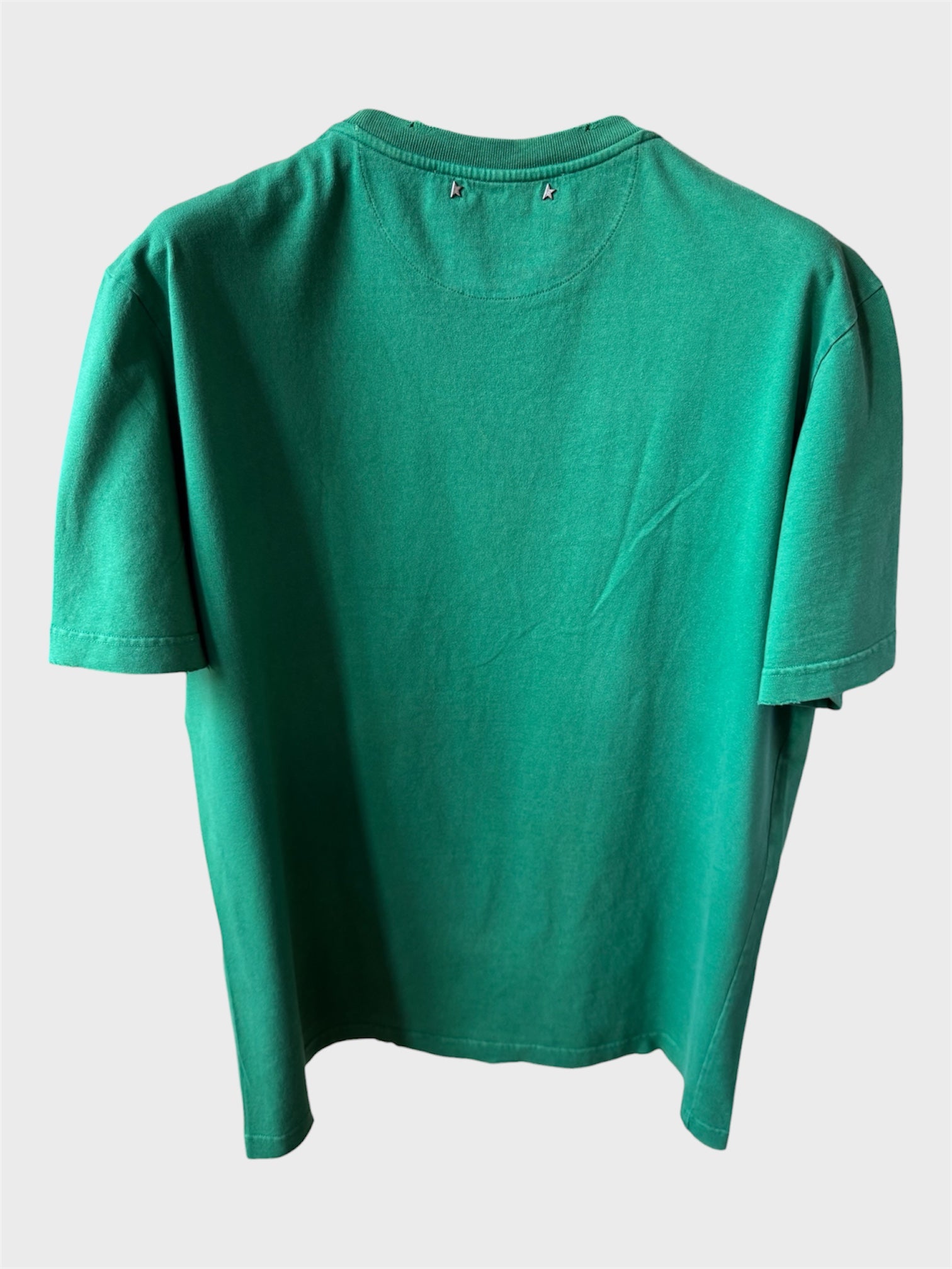 Maglia Golden Goose verde scritta "Golden"