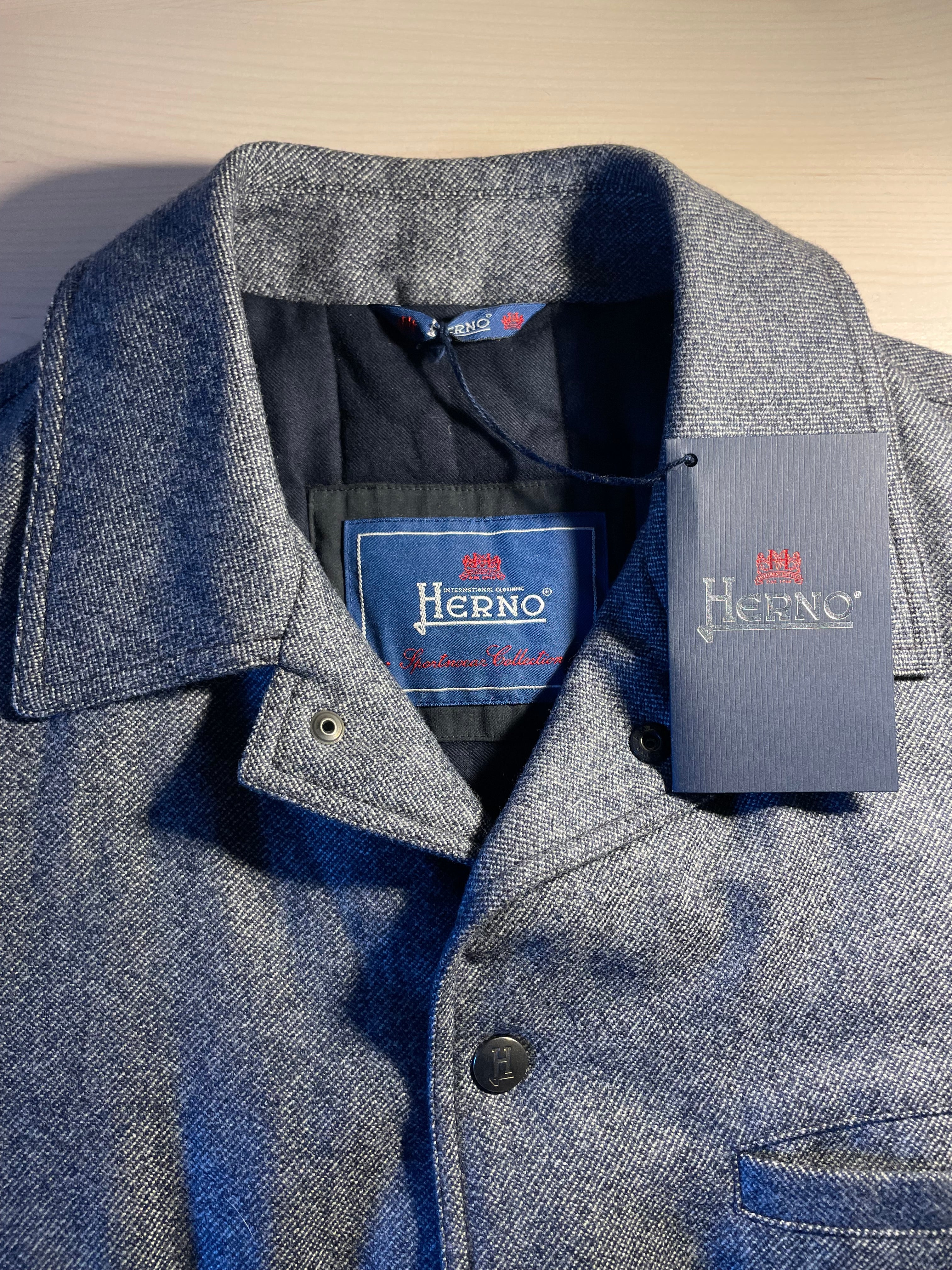 Cappotto Herno lana grigio-azzurro