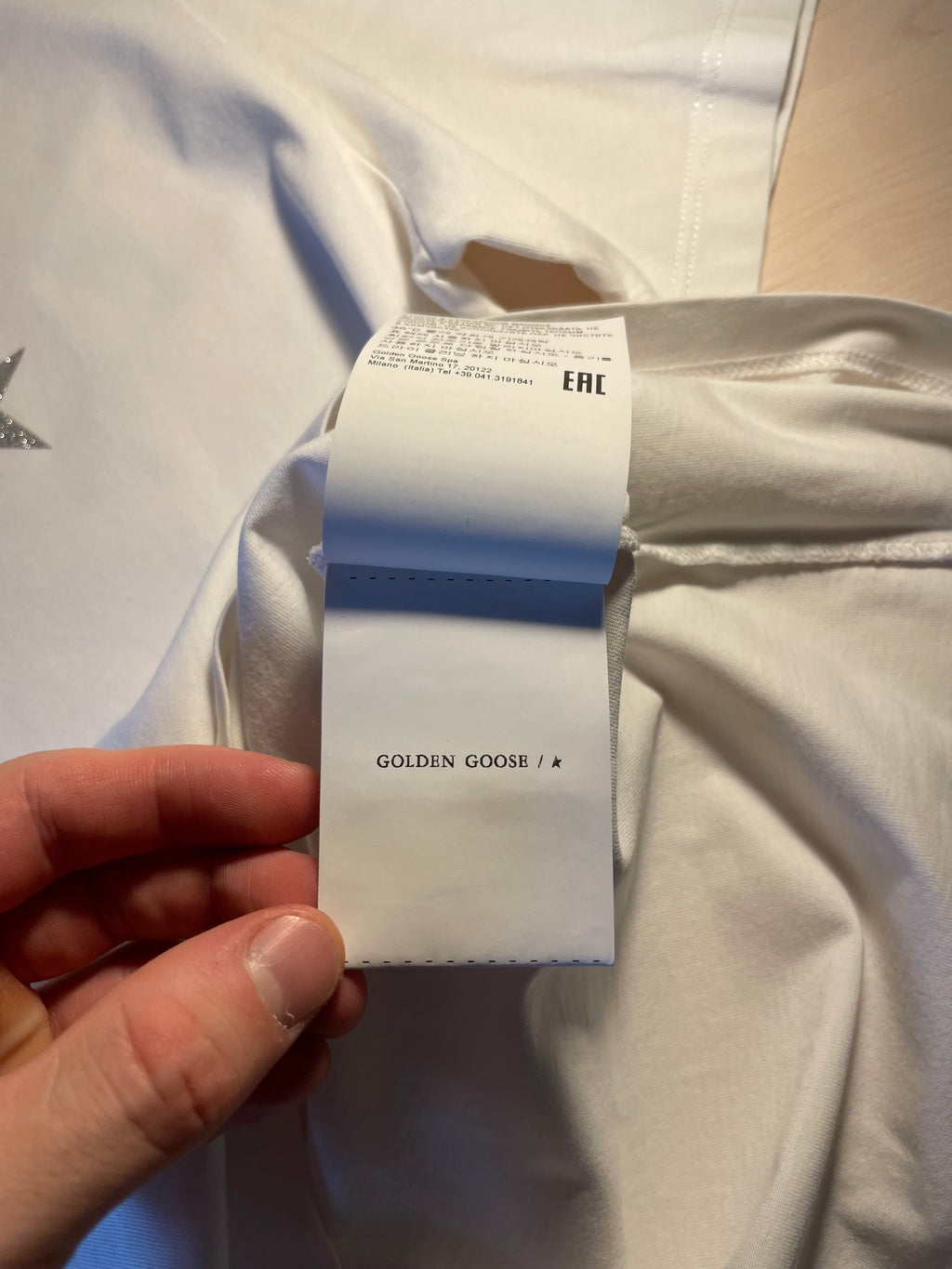 Maglia Golden Goose Star bianca stella argento