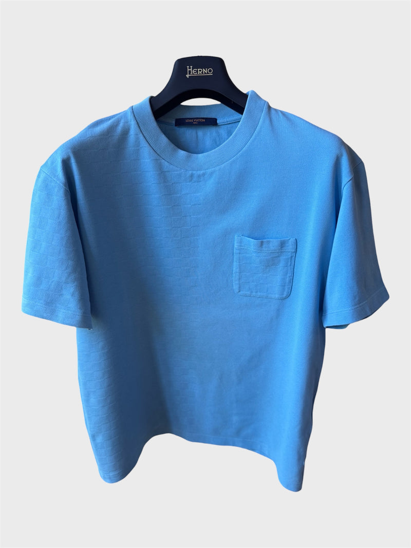 Maglia Louis Vuitton azzurra con taschino Damier