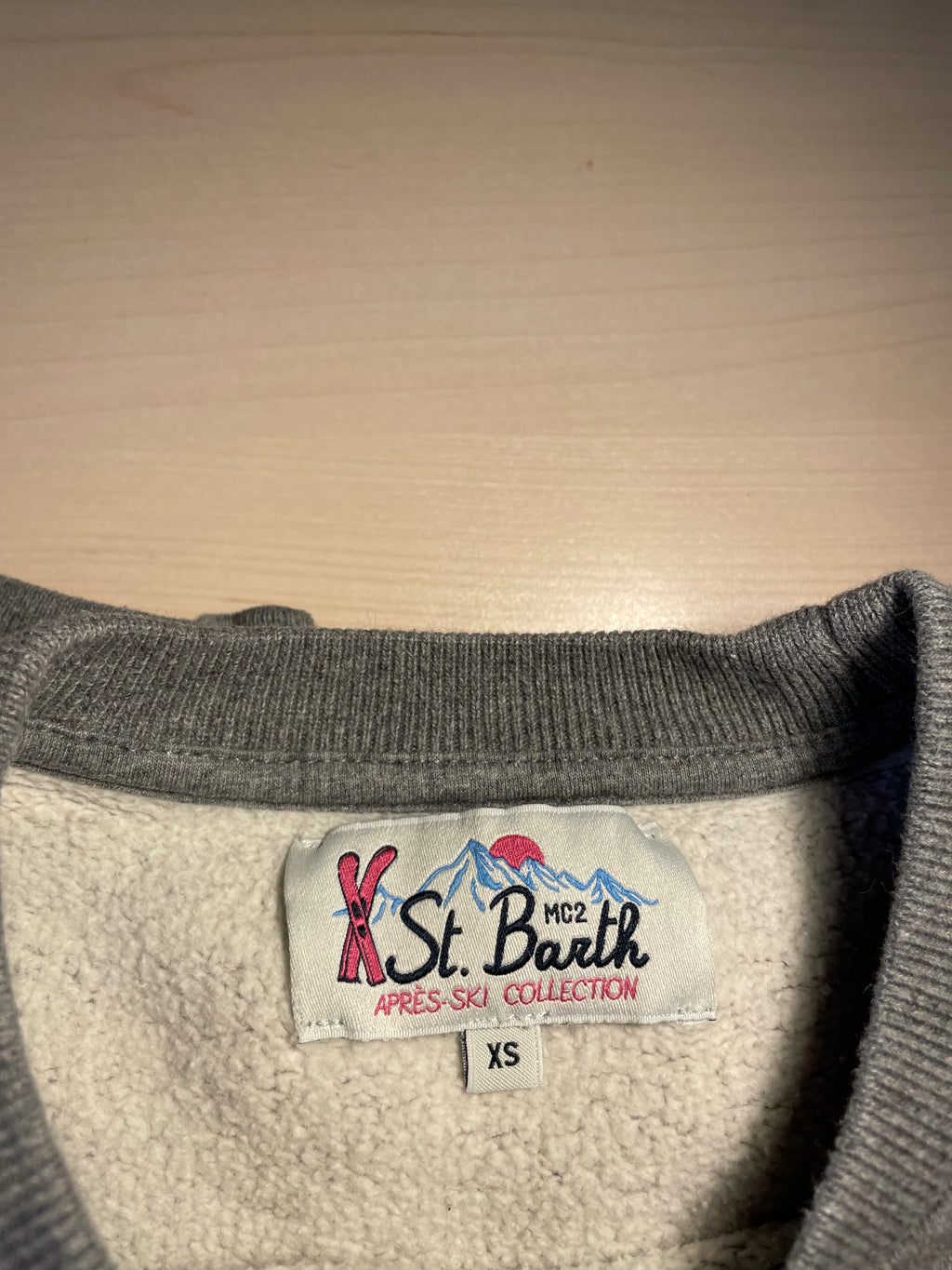 Felpa Saint Barth grigia scritta rosa "St. Barth"