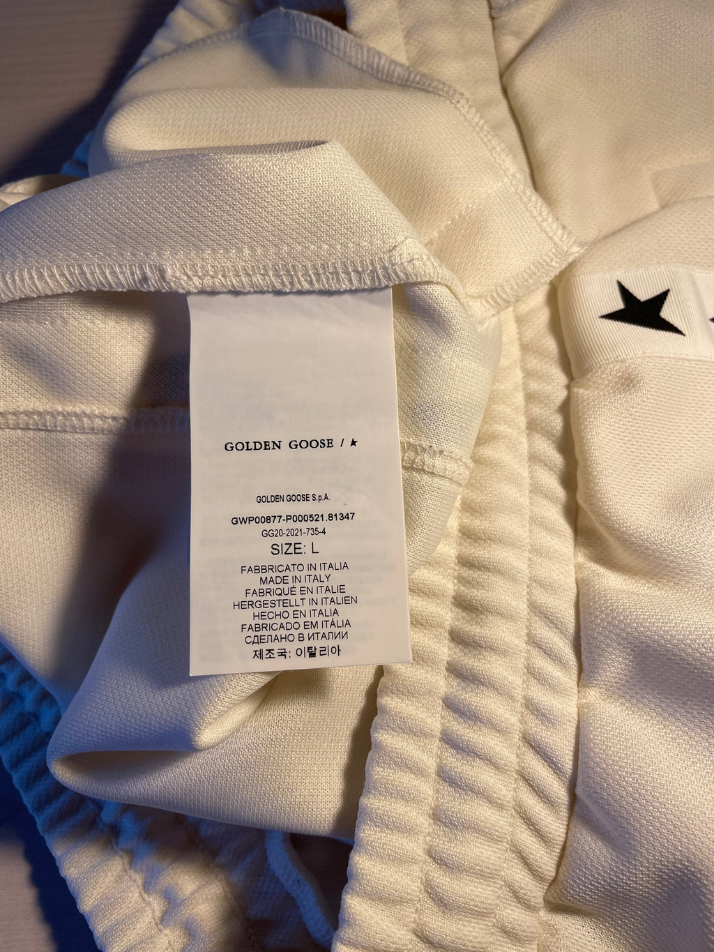 Pantaloni Golden Goose star jogging bianchi stelline laterali