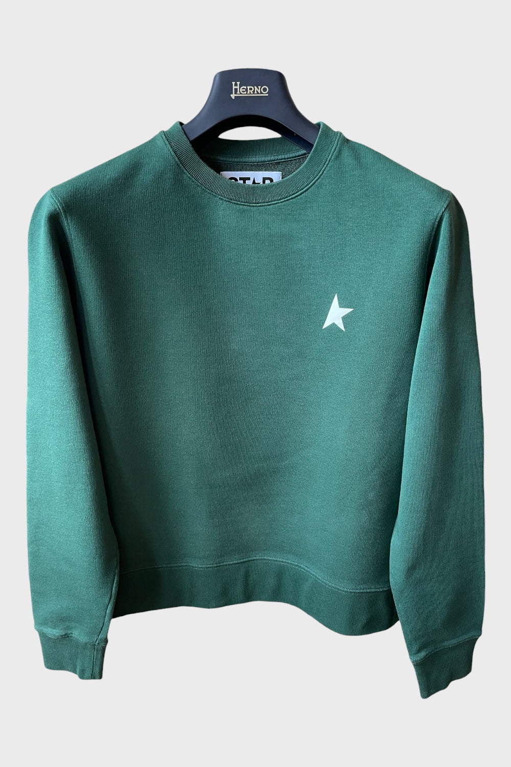 Felpa Golden Goose Star verde stella bianca