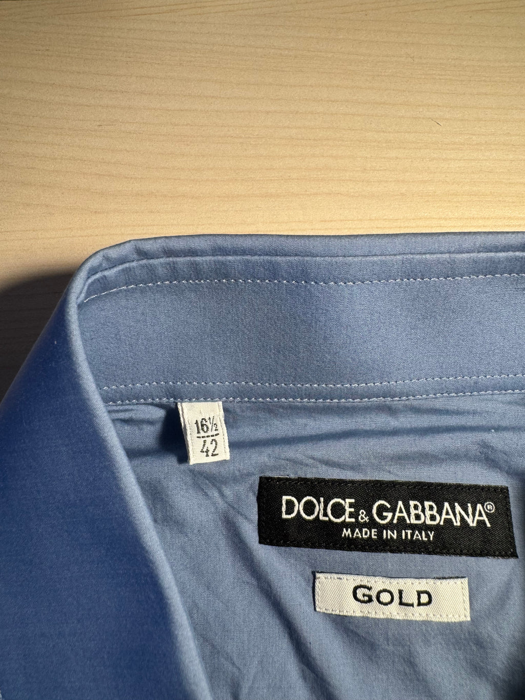Camicia Dolce e Gabbana Gold azzurra scura