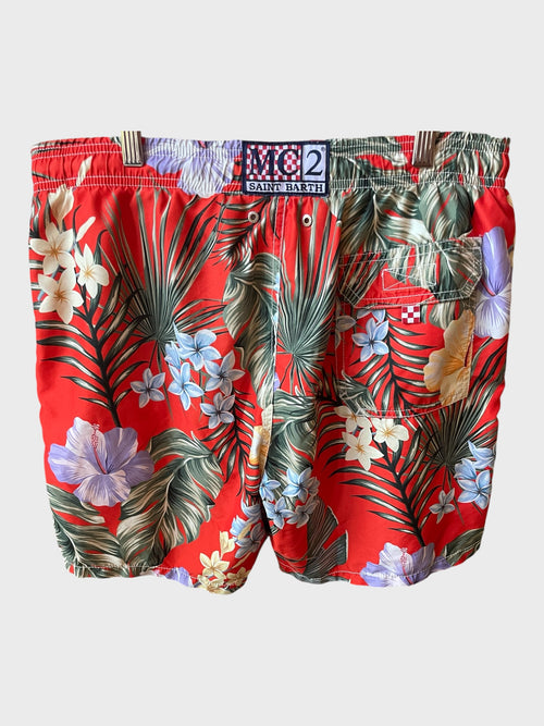 Costume Saint Barth floreale rosso