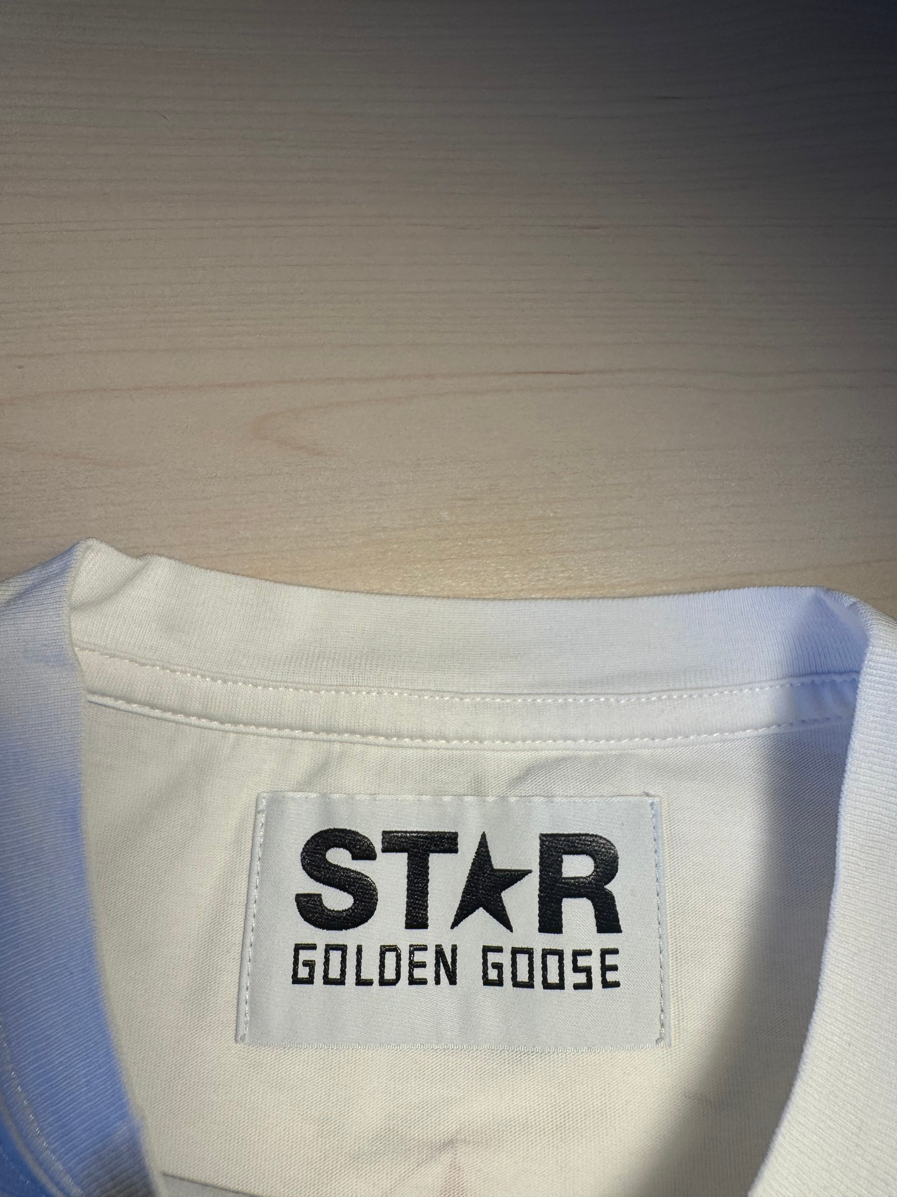 Maglia Golden Goose Star bianca stella rossa retro