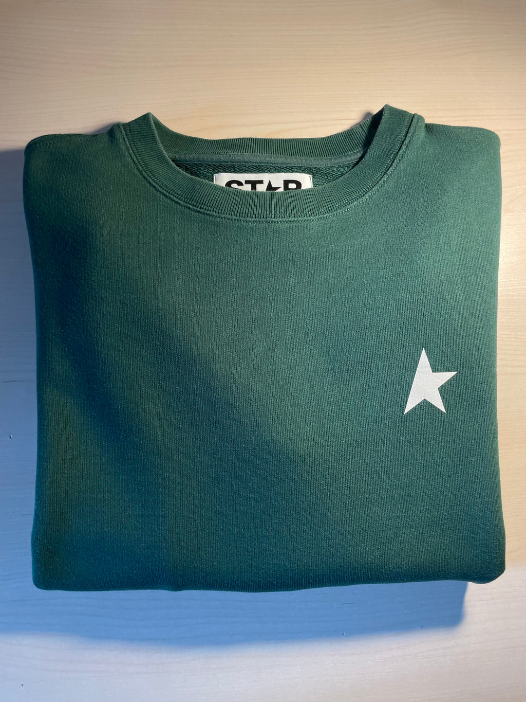 Felpa Golden Goose Star verde stella bianca