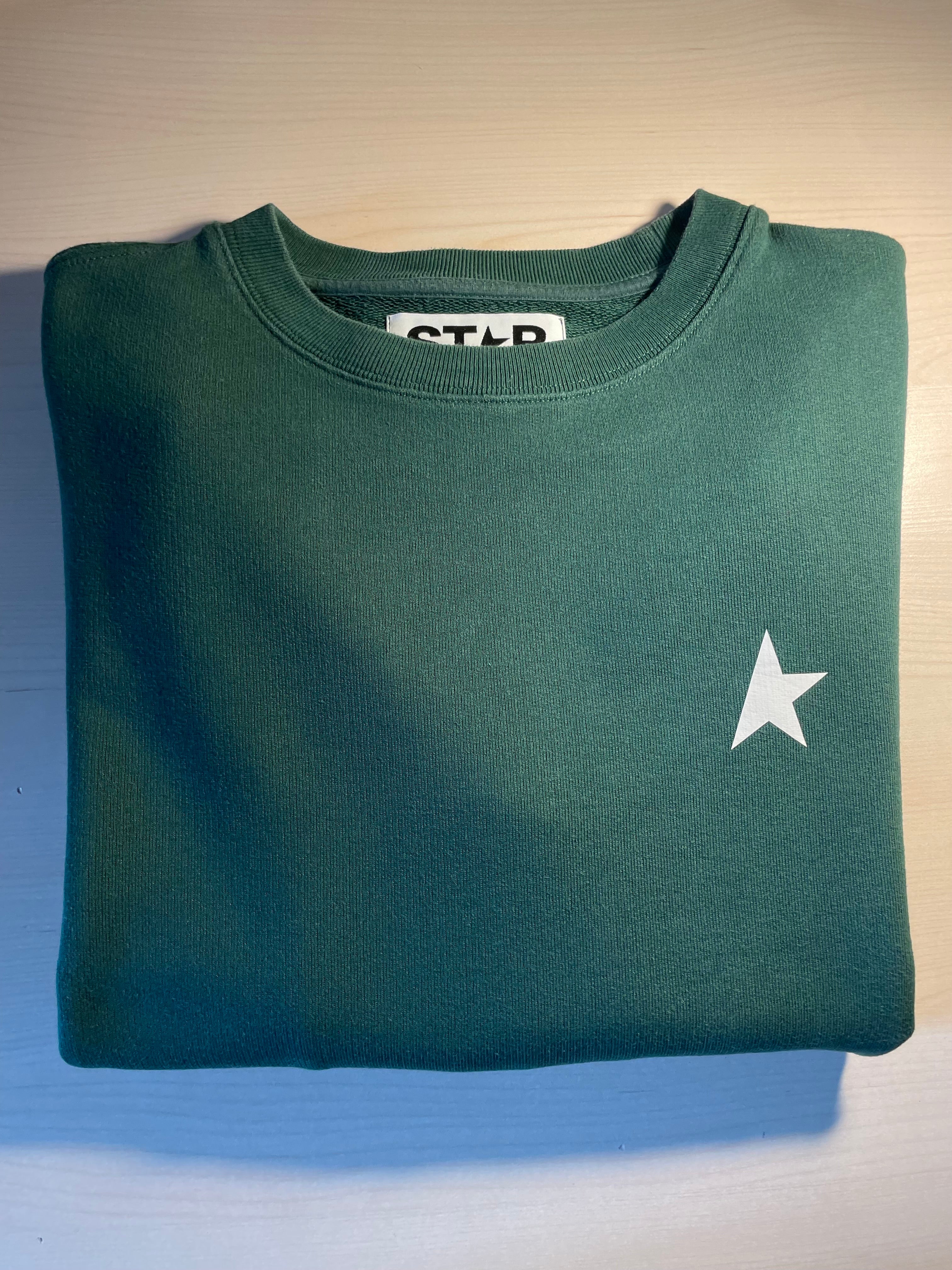 Felpa Golden Goose Star verde stella bianca