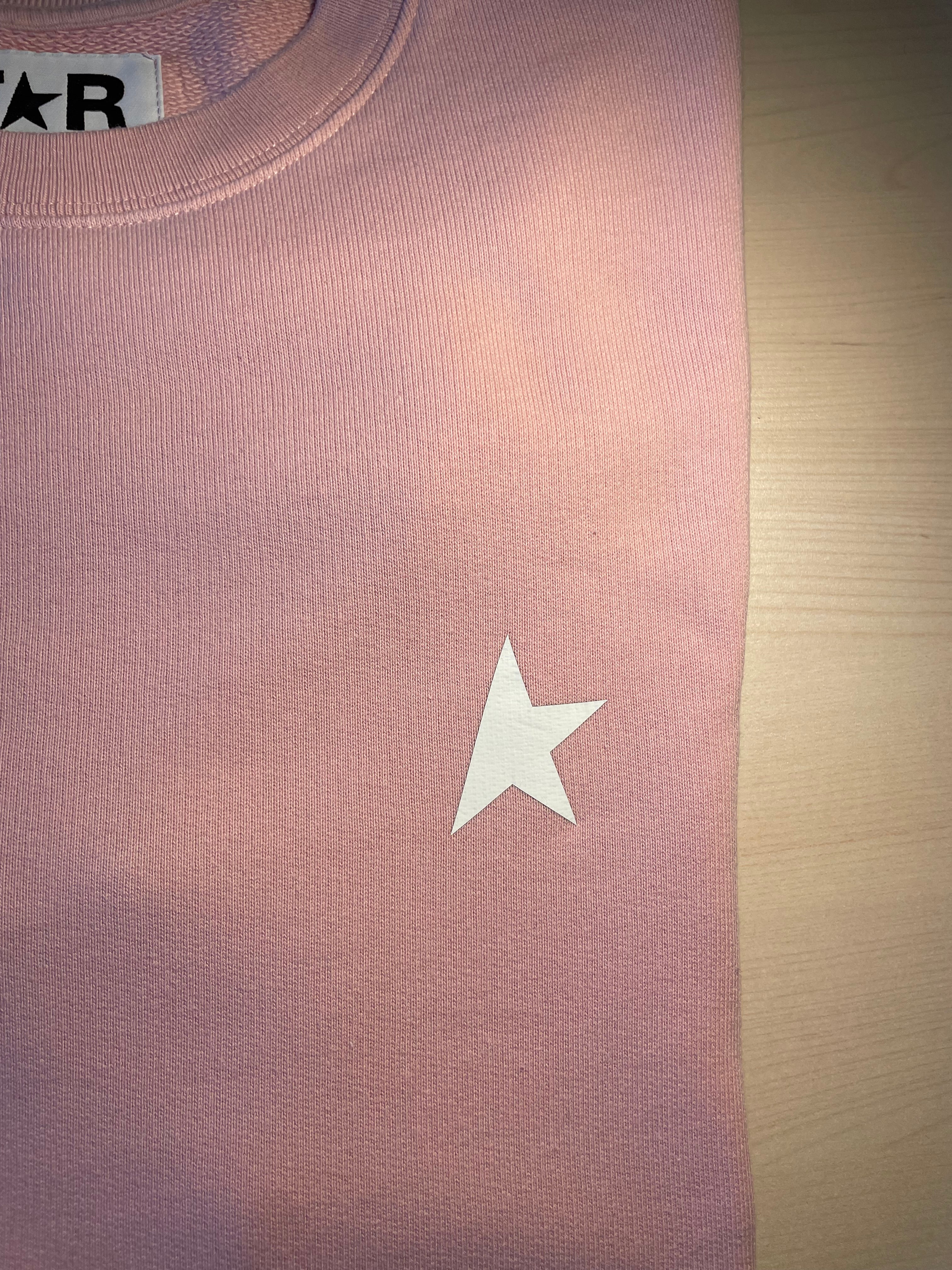 Felpa Golden Goose Star rosa stella bianca