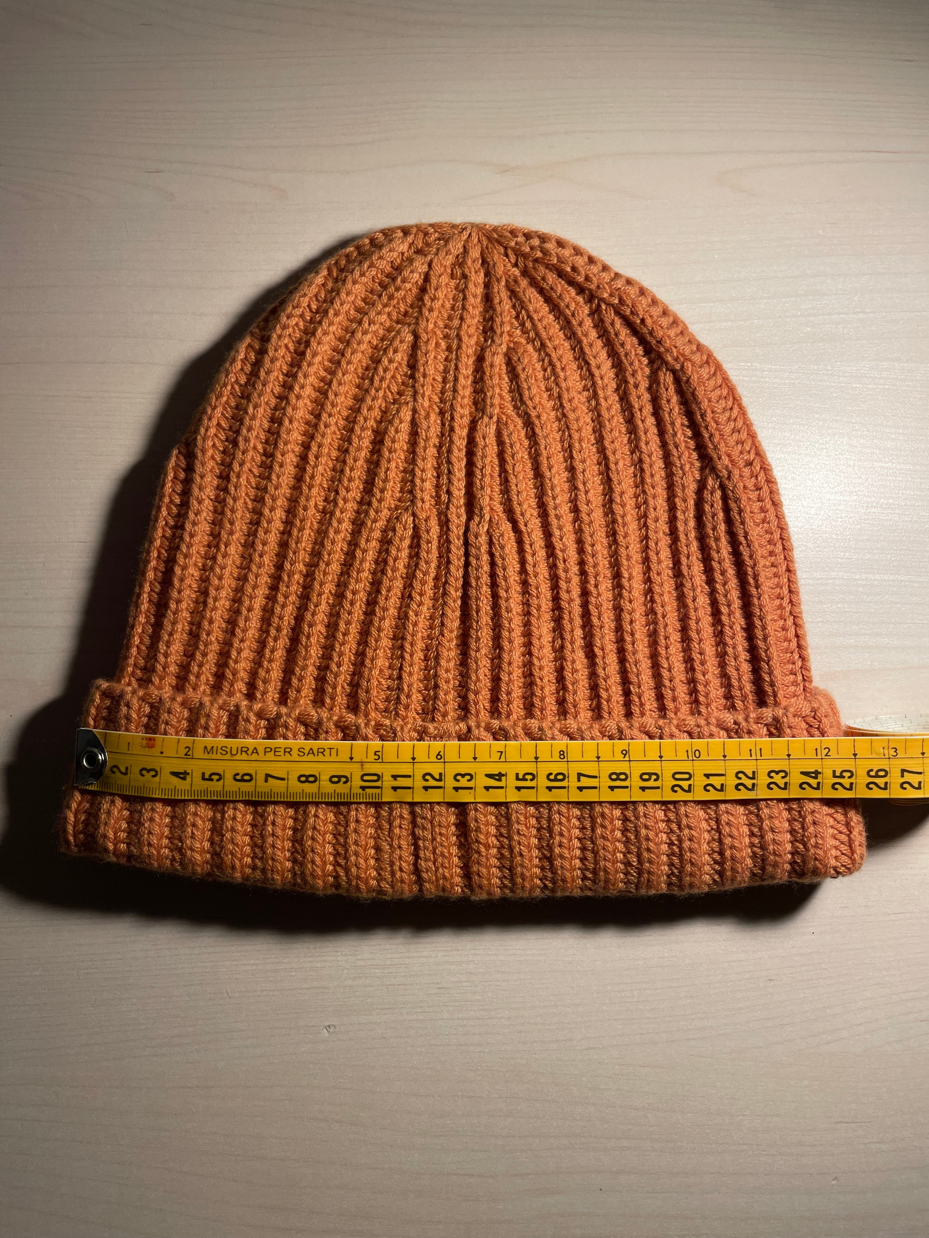 Cuffia Loro Piana arancione 100% baby cashmere