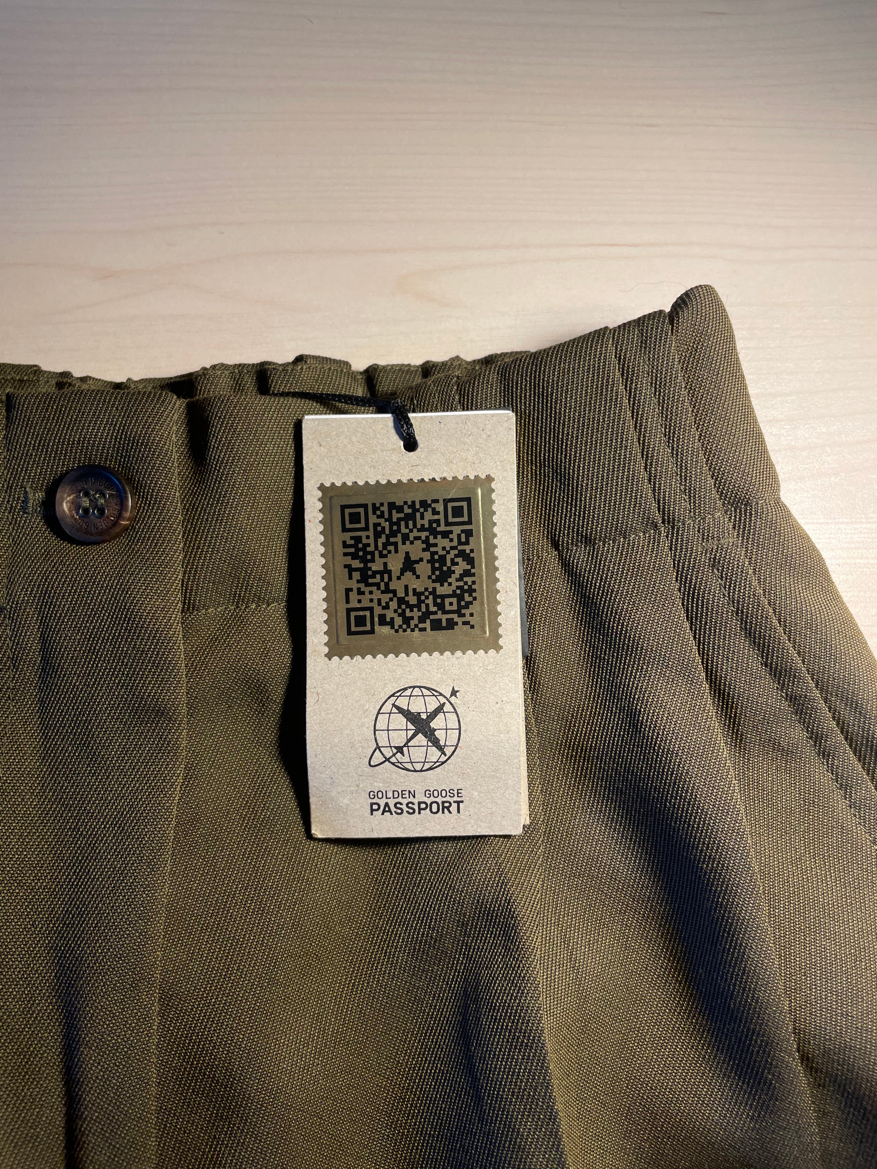 Pantaloni Golden Goose verdi misto lana