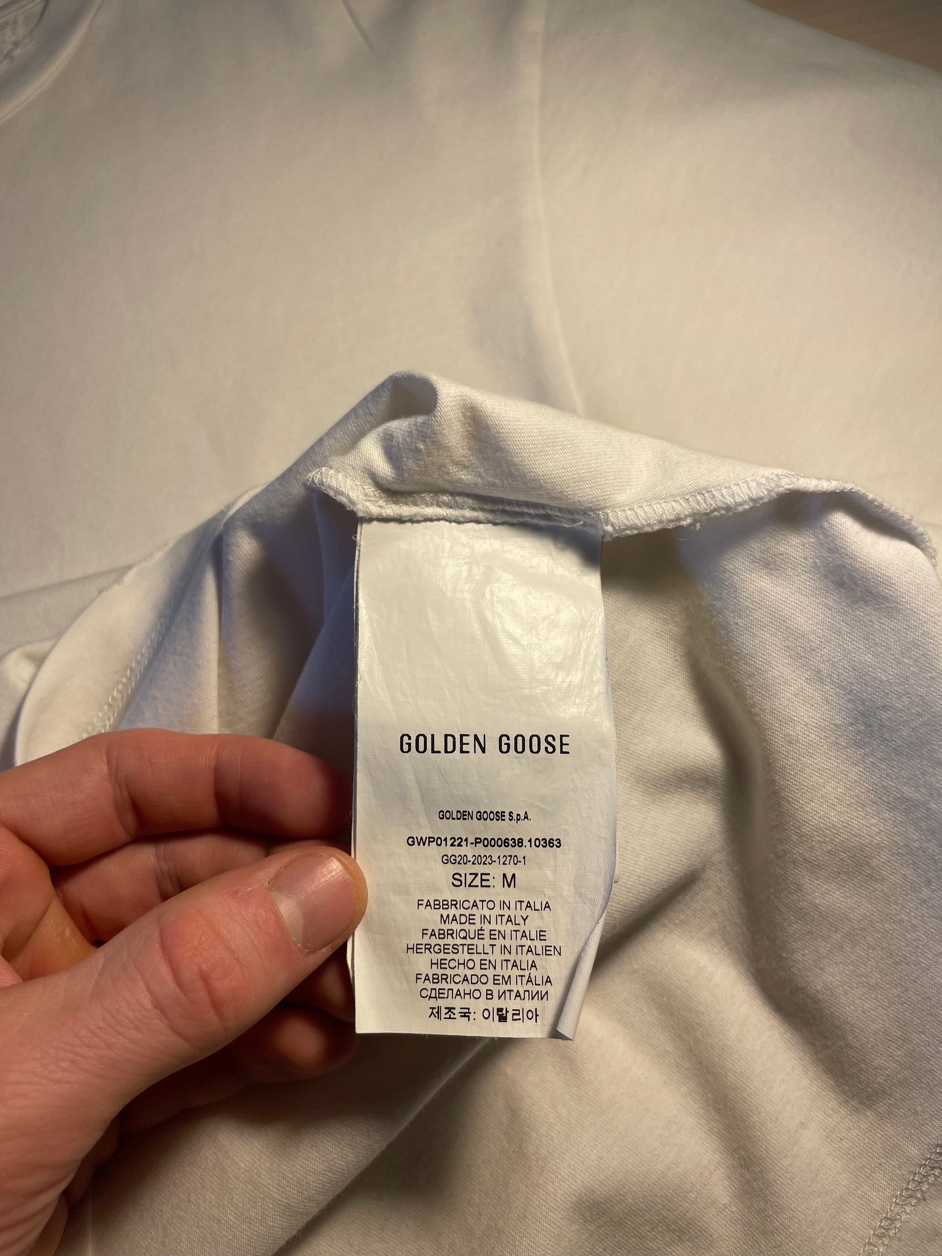 Maglia Golden Goose bianca trattamento distressed