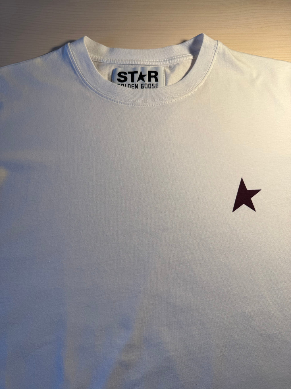 Maglia Golden Goose Star bianca stella bordeaux