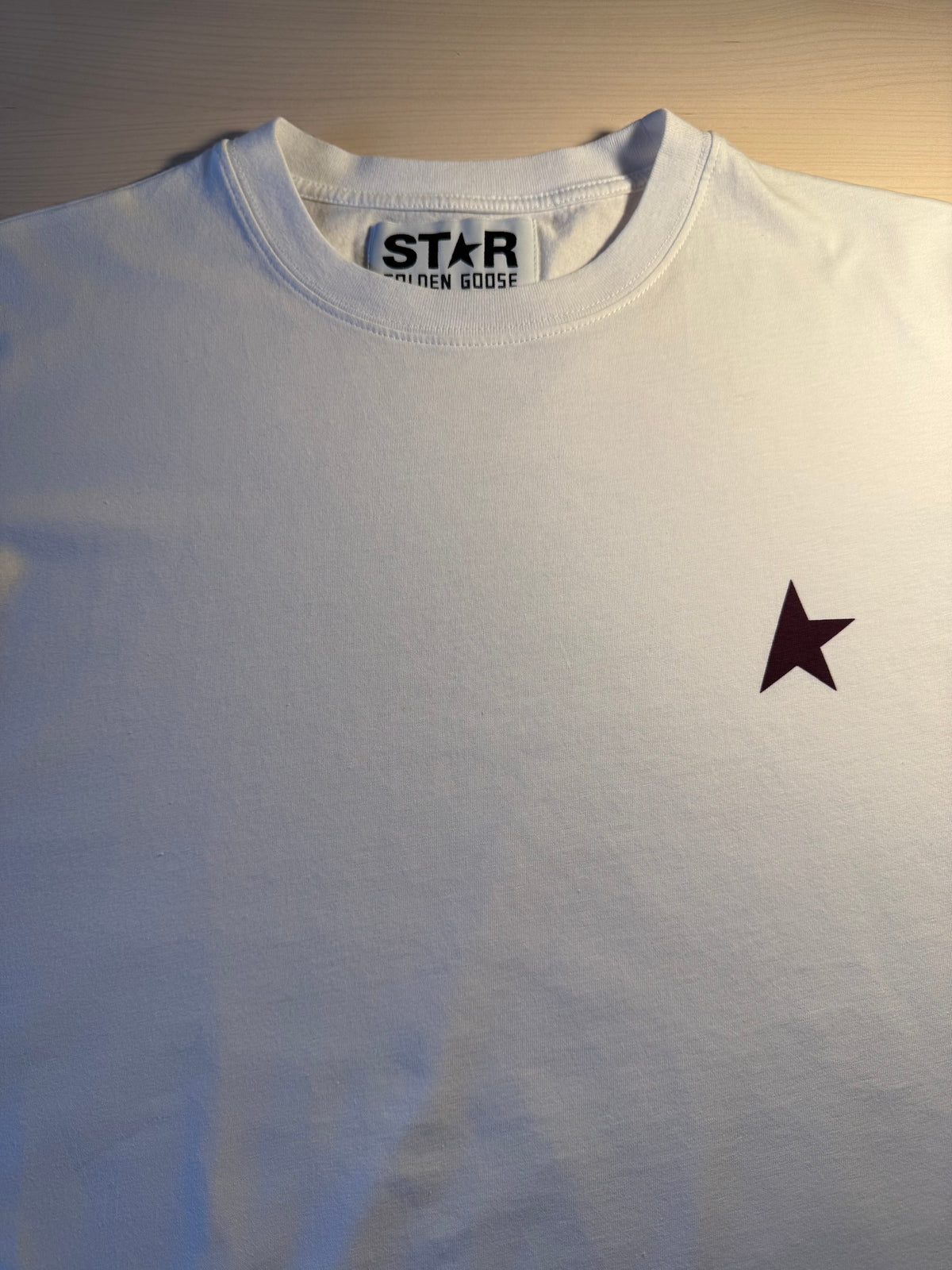 Maglia Golden Goose Star bianca stella bordeaux