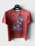 Maglia Golden Goose bordeaux scritta "Golden" azzurra
