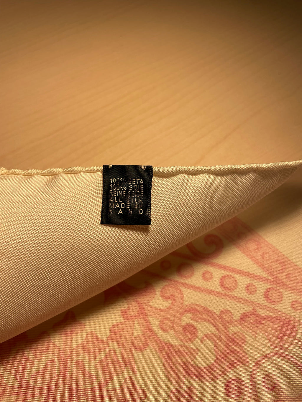 Foulard Marinella bianco e rosa 100% seta