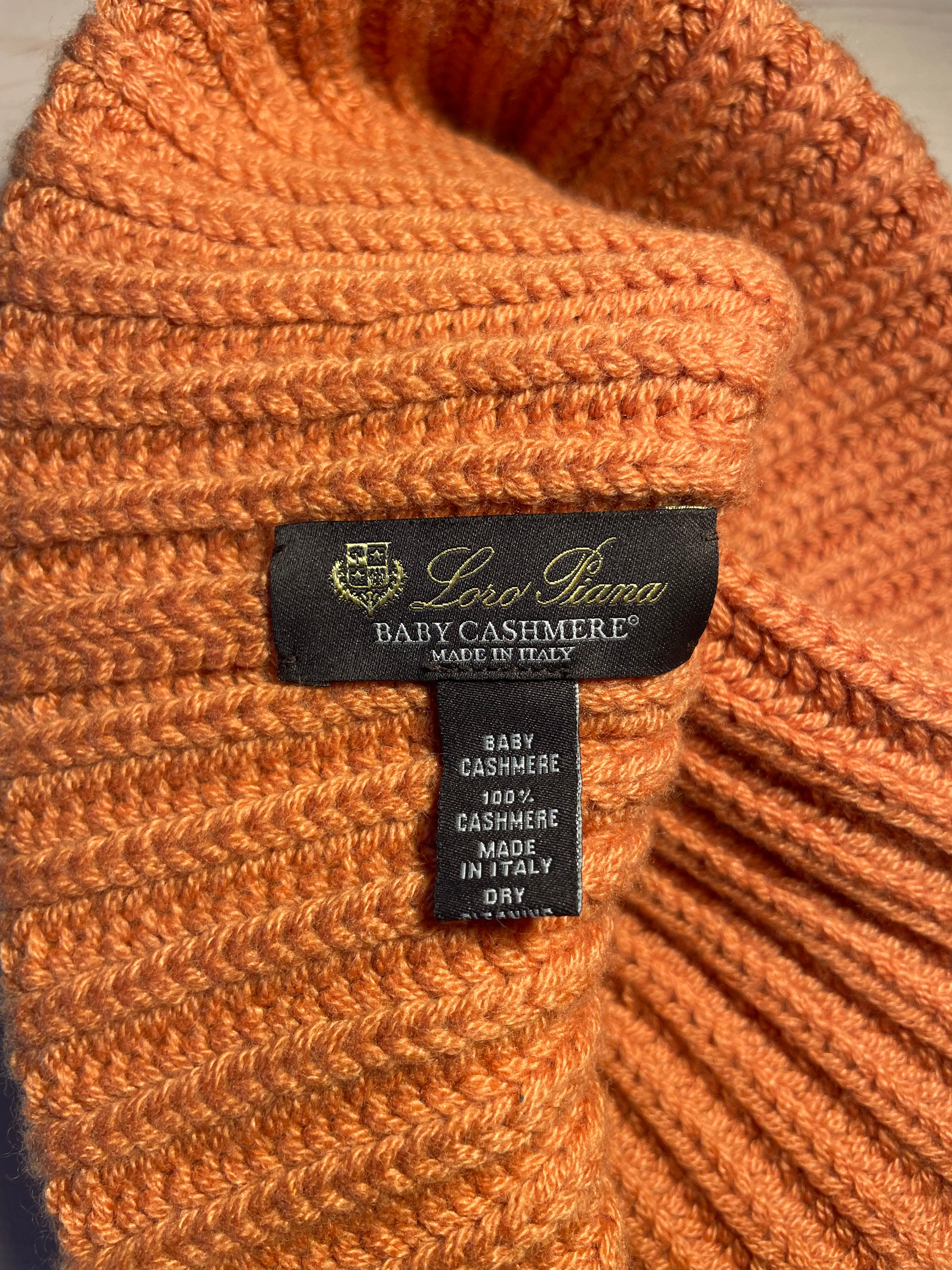 Cuffia Loro Piana arancione 100% baby cashmere