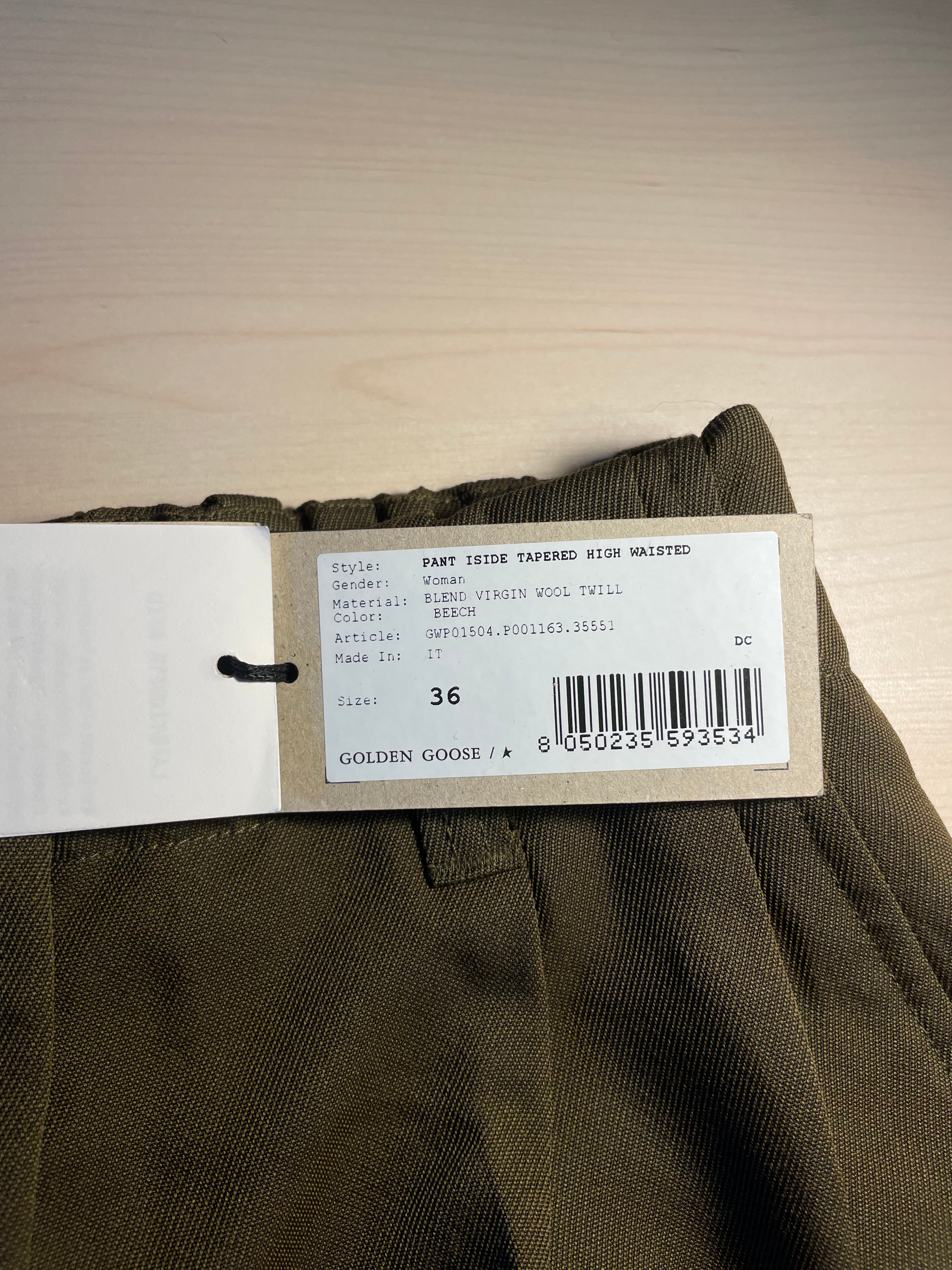 Pantaloni Golden Goose verdi misto lana