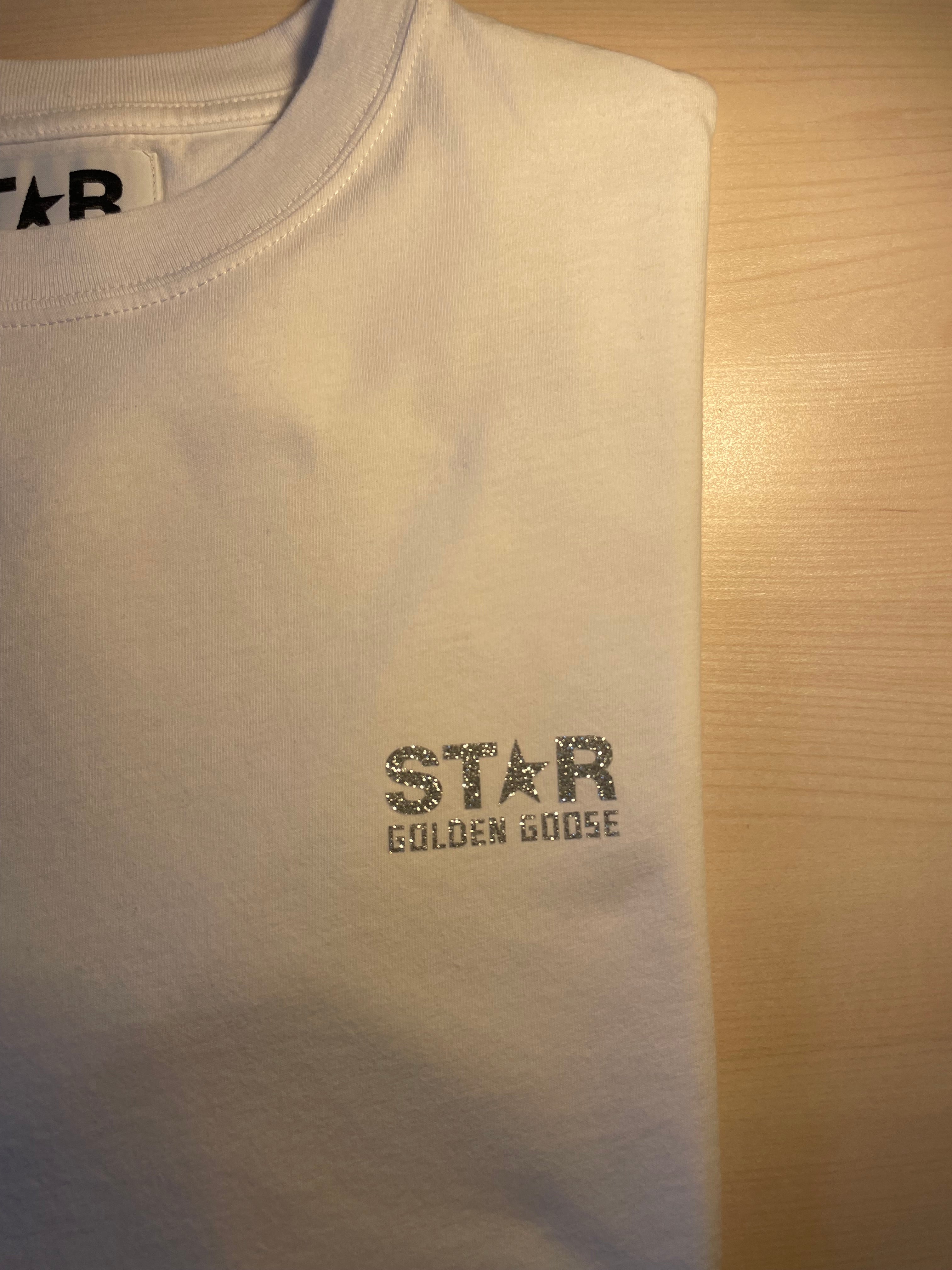 Maglia Golden Goose Star bianca stella argento retro