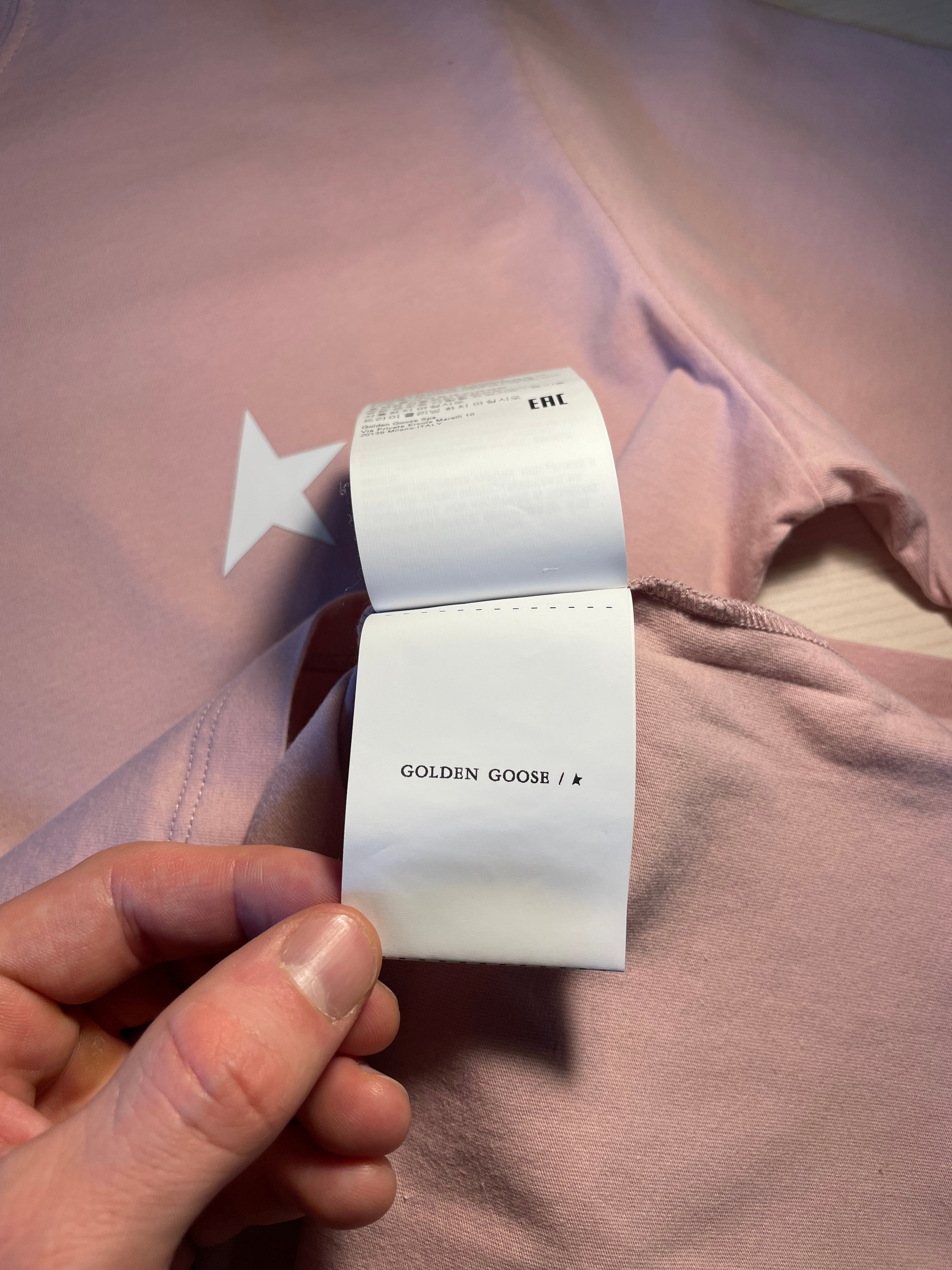 Maglia Golden Goose Star rosa stella bianca