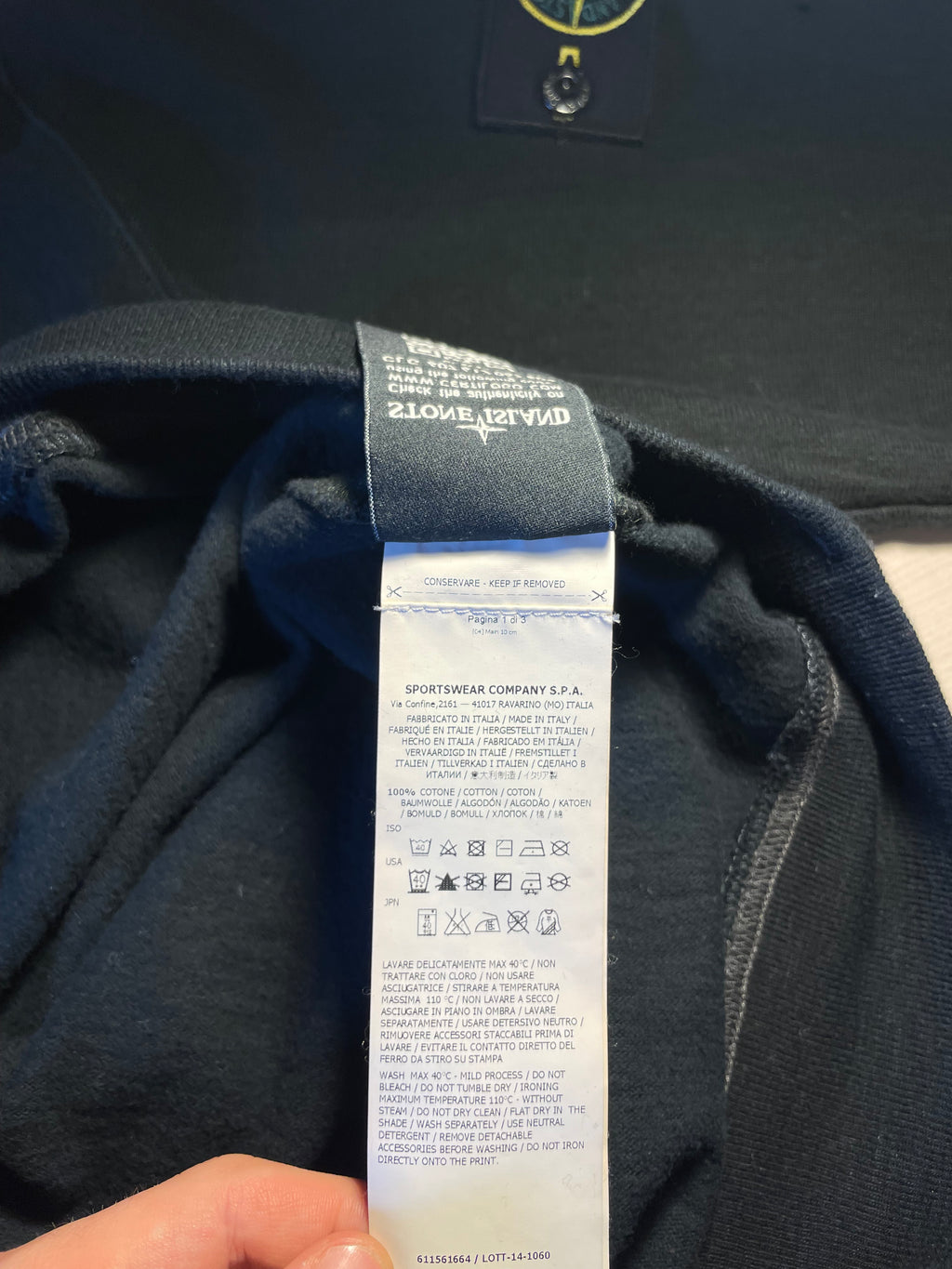 Felpa Stone Island con zip verde scuro