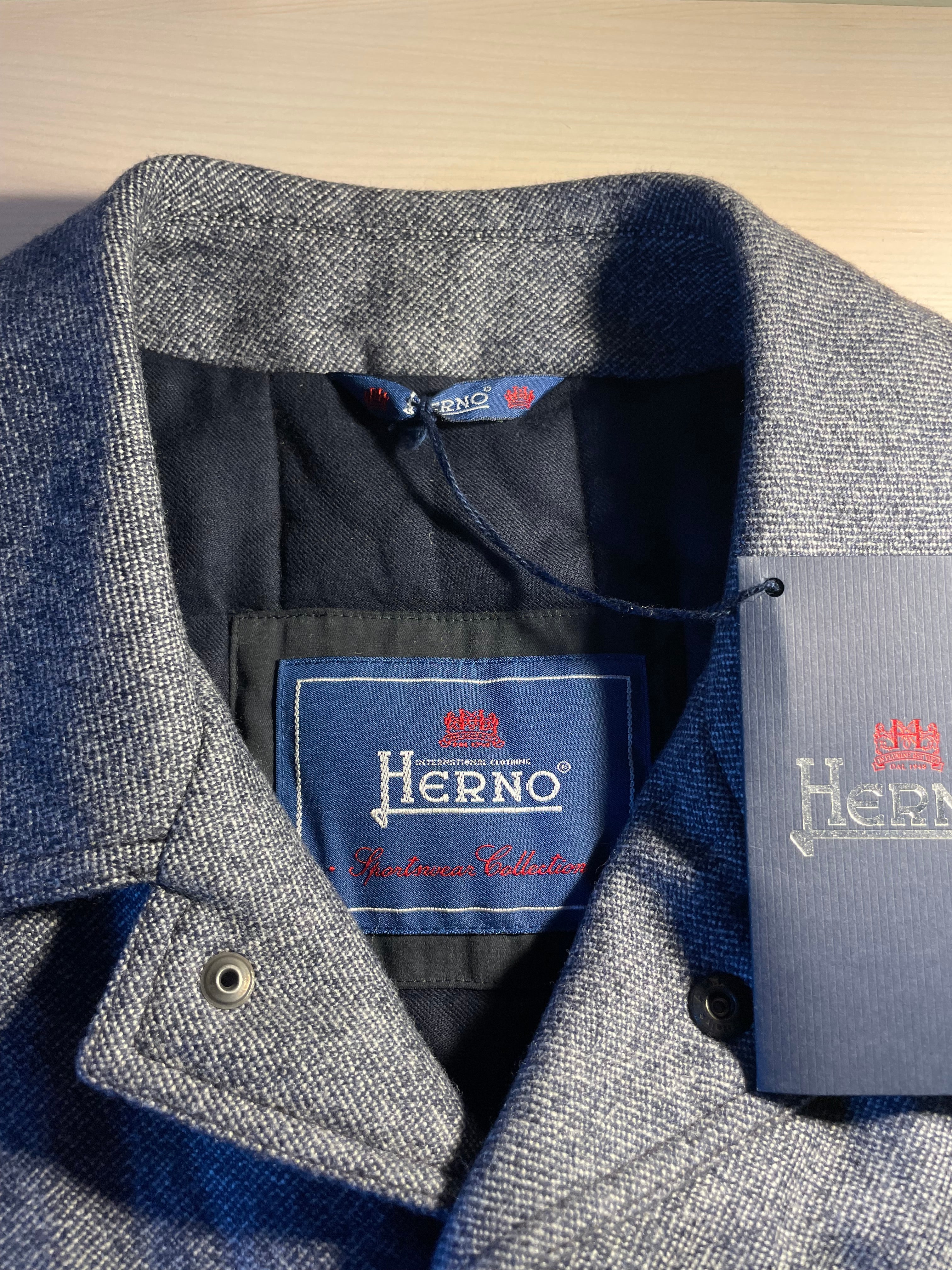 Cappotto Herno lana grigio-azzurro