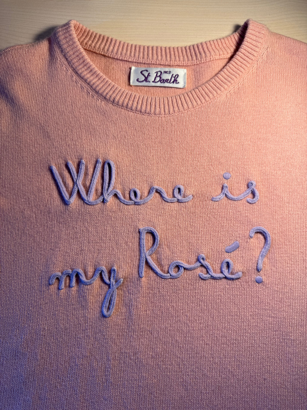 Maglione Saint Barth "Where Is My Rosé" rosa