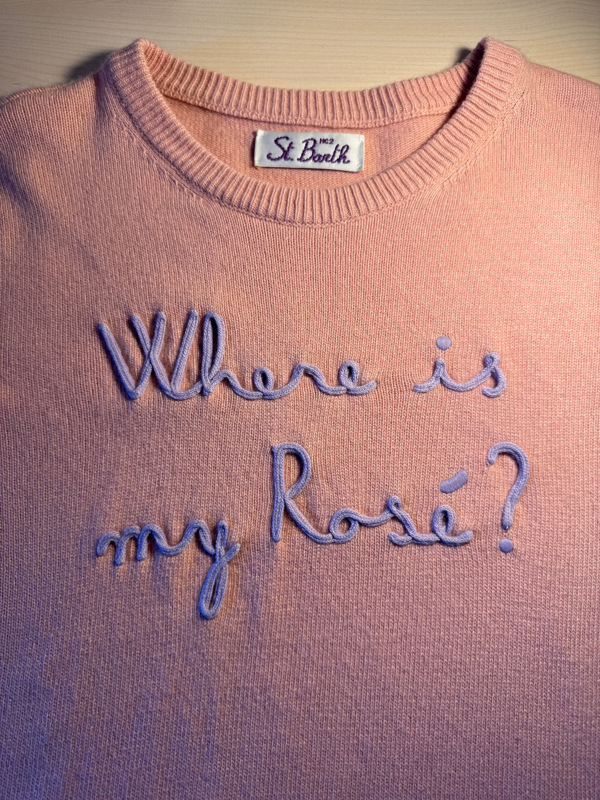 Maglione Saint Barth "Where Is My Rosé" rosa