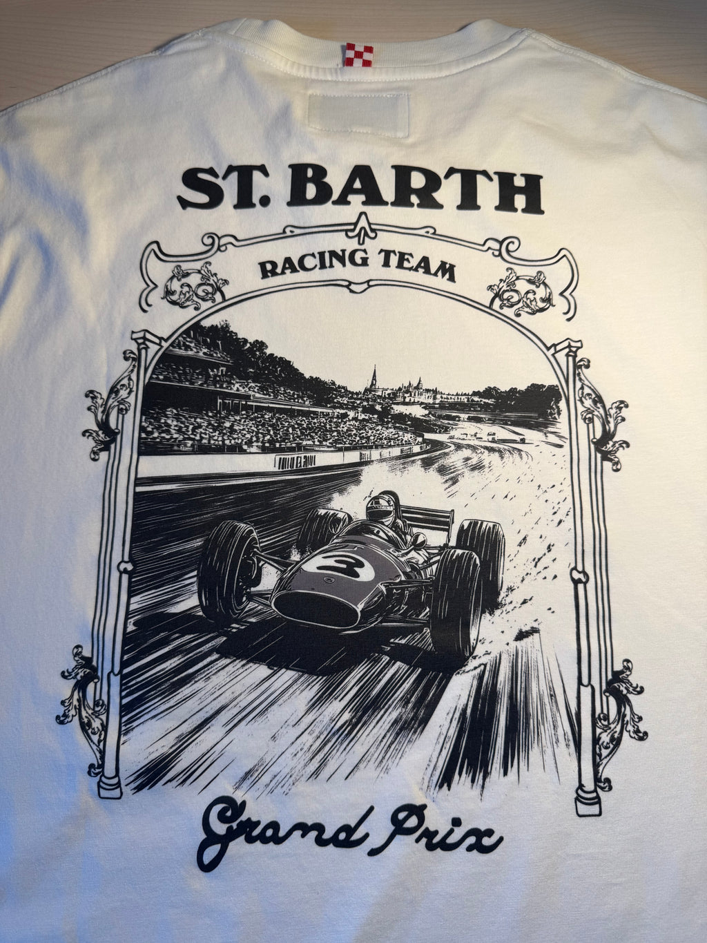 T-shirt Saint Barth "Racing Team" bianca