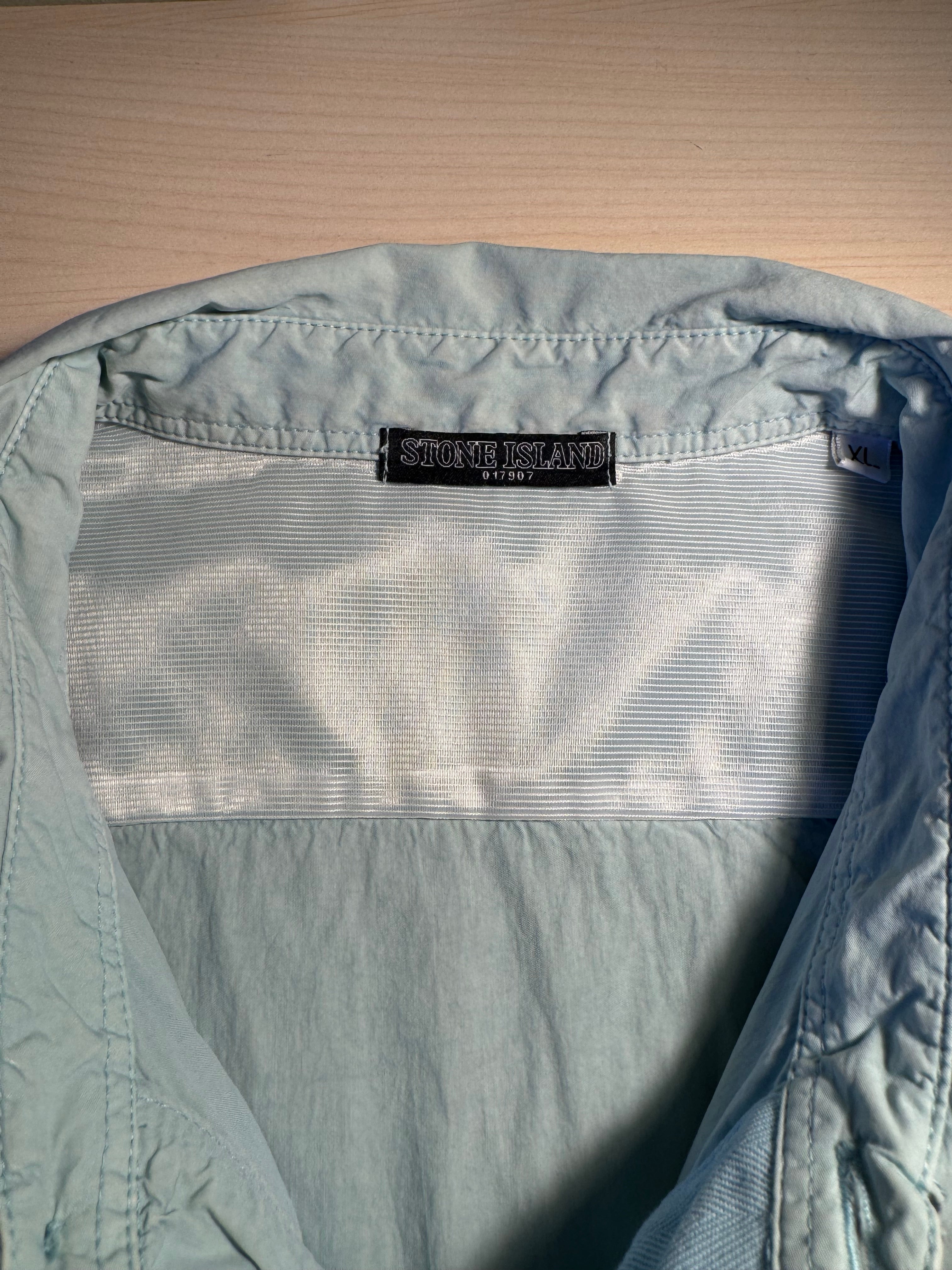 Camicia Stone Island Shadow Project maniche corte azzurra