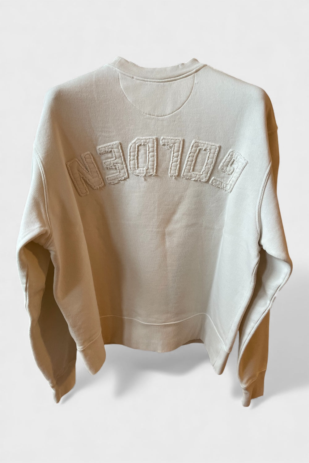 Felpa Golden Goose color panna scritta “Golden" retro