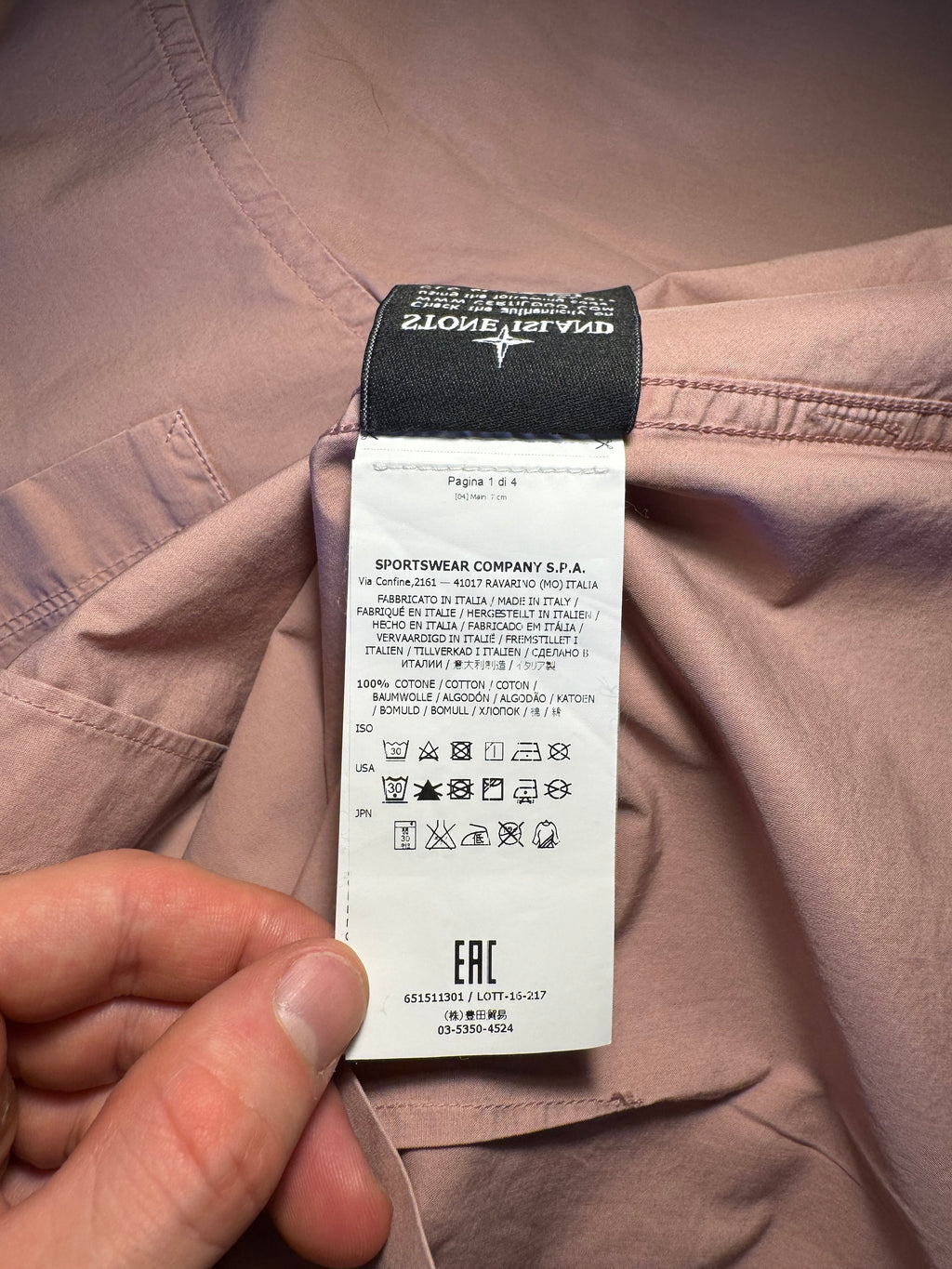 Camicia Stone Island rosa