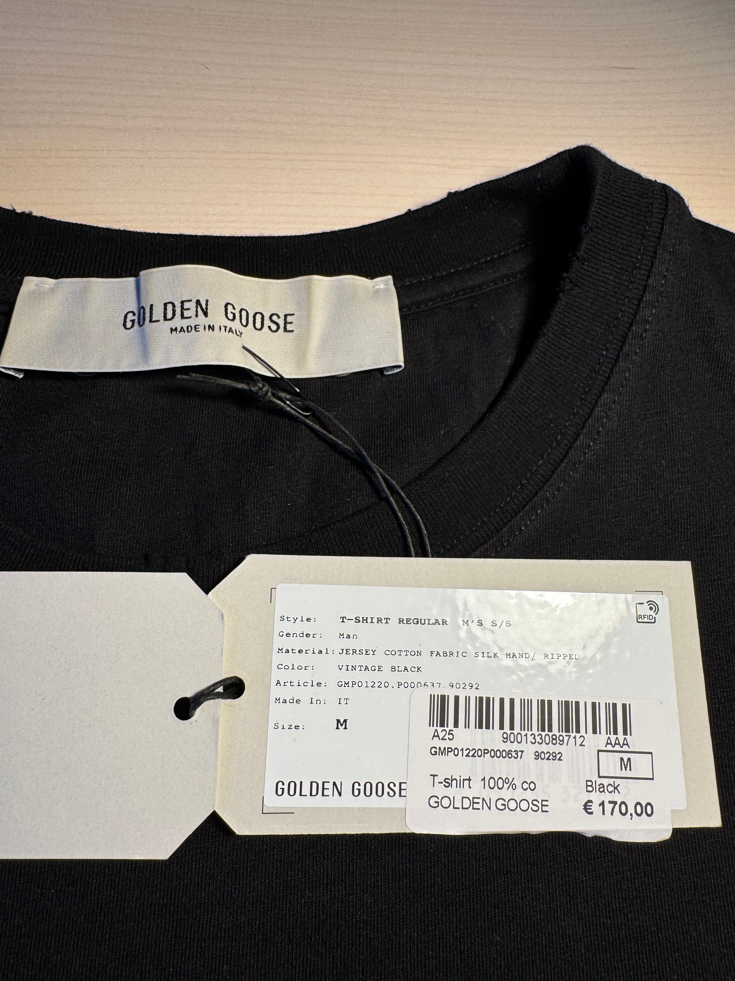 Maglia Golden Goose nera trattamento distressed