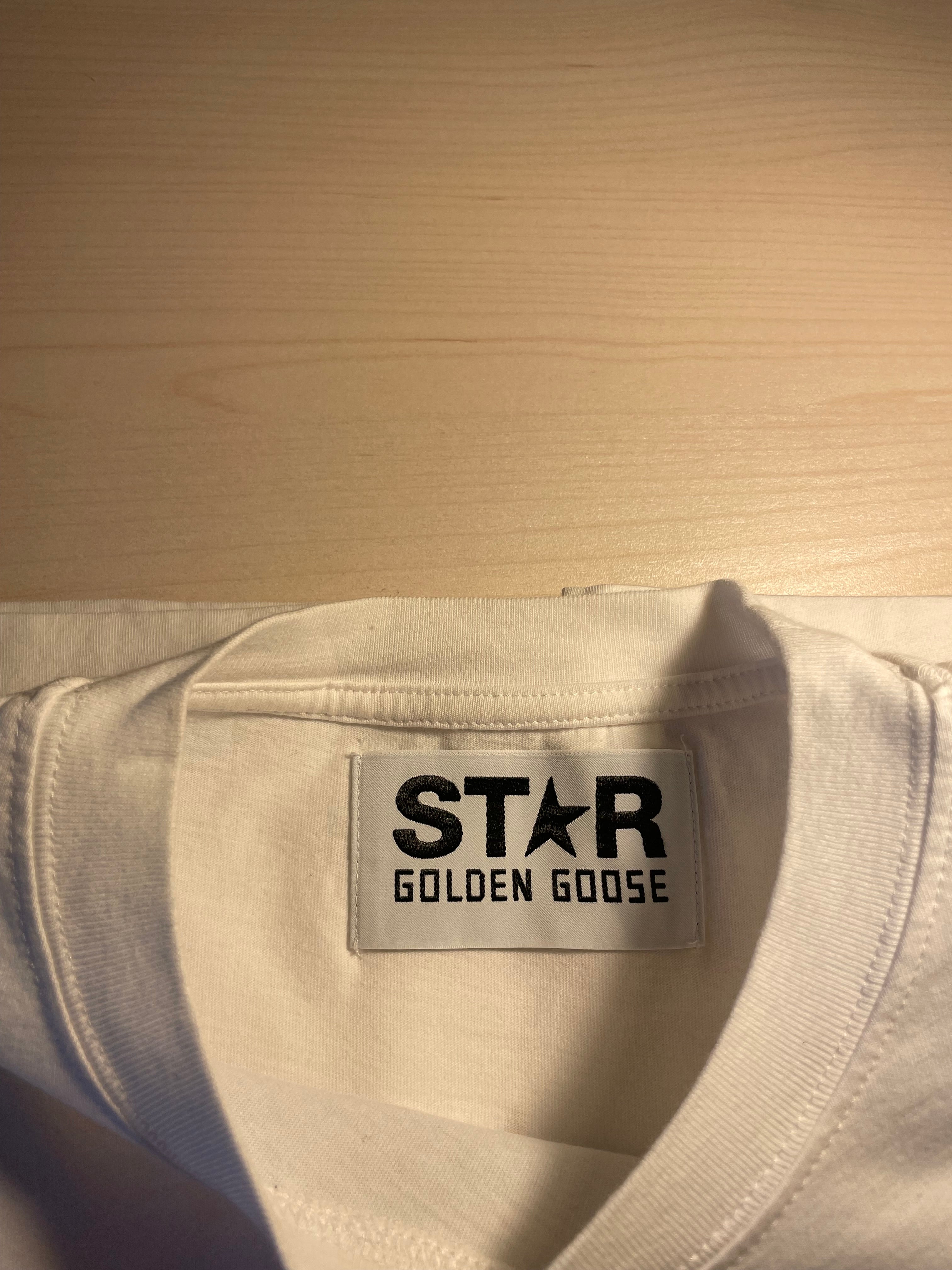 Maglia Golden Goose Star bianca stella oro retro