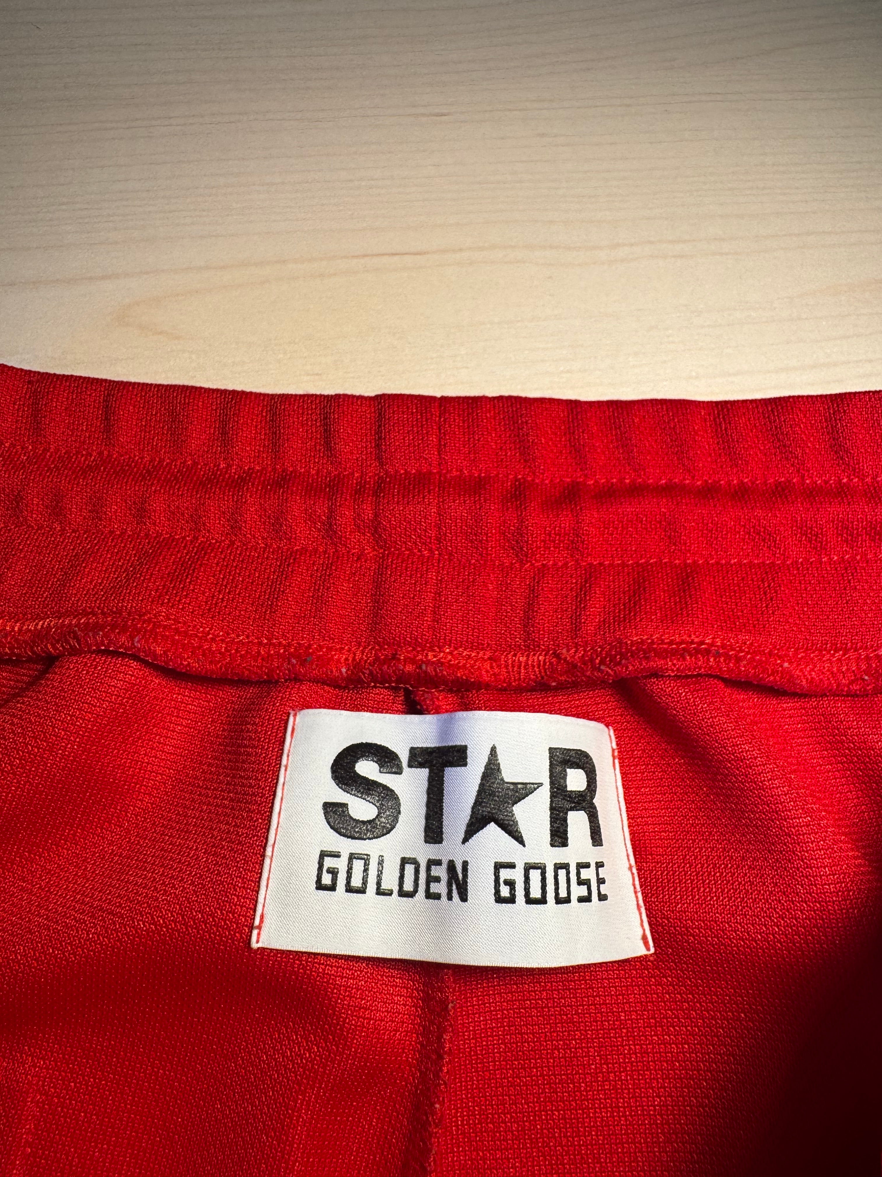 Pantaloni Golden Goose Star jogging rossi stelline laterali