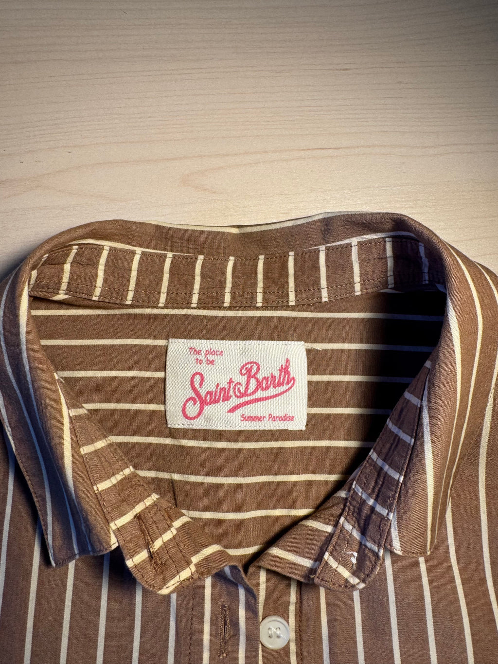 Camicia Saint Barth righe “Saint Barth” marrone