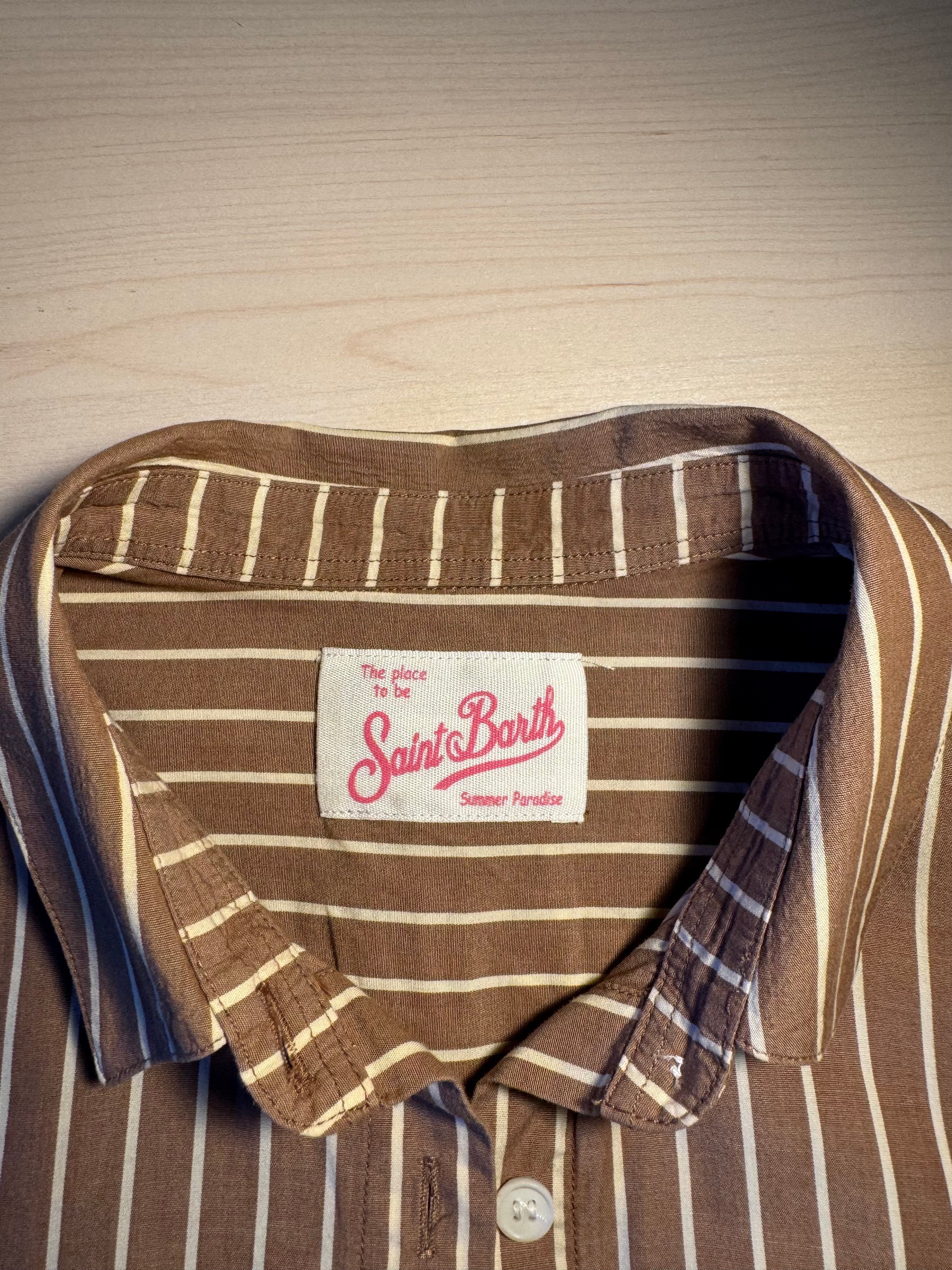 Camicia Saint Barth righe “Saint Barth” marrone