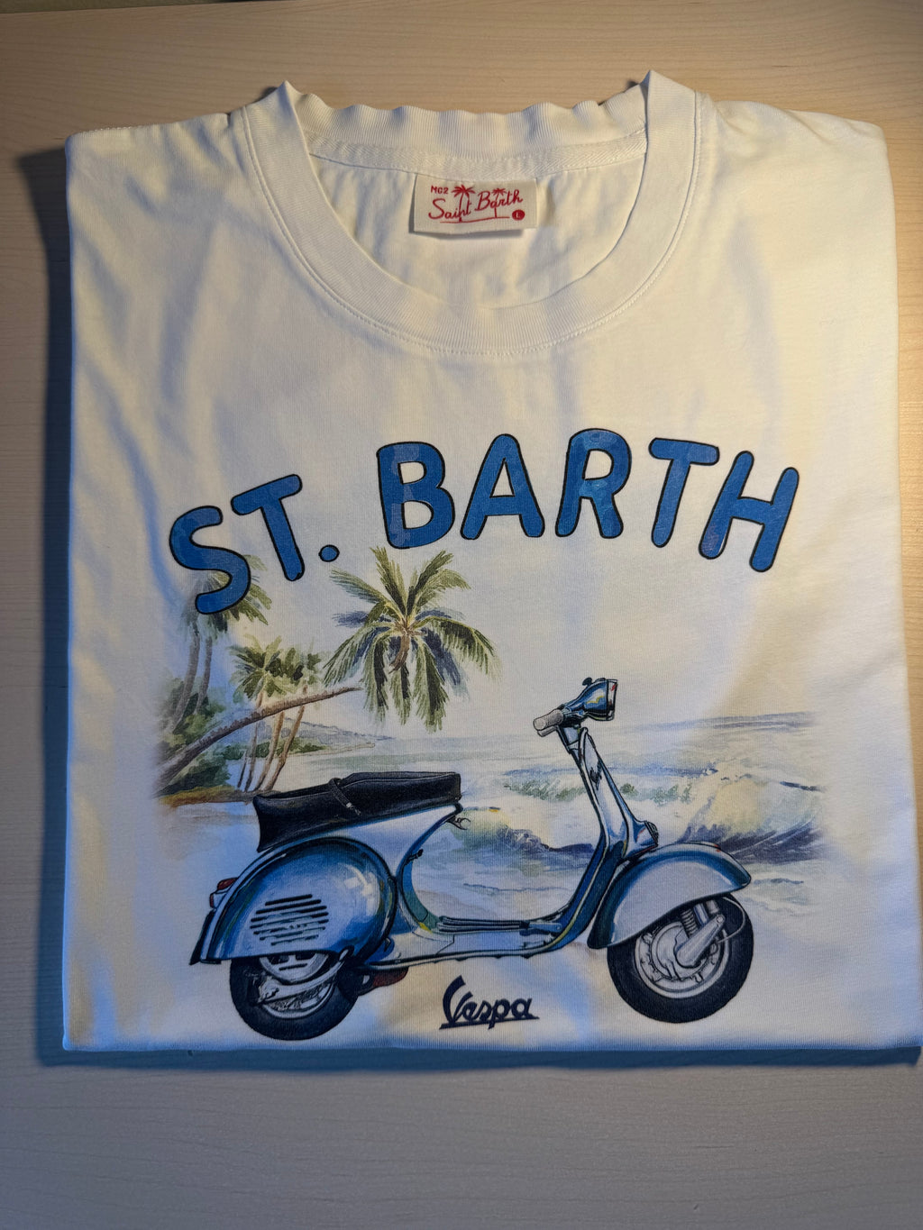 Maglia Saint Barth "St. Barth Vespa Friend" bianca