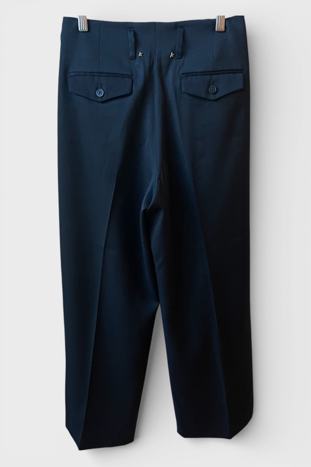 Pantaloni Golden Goose neri in gabardine 100% lana vergine