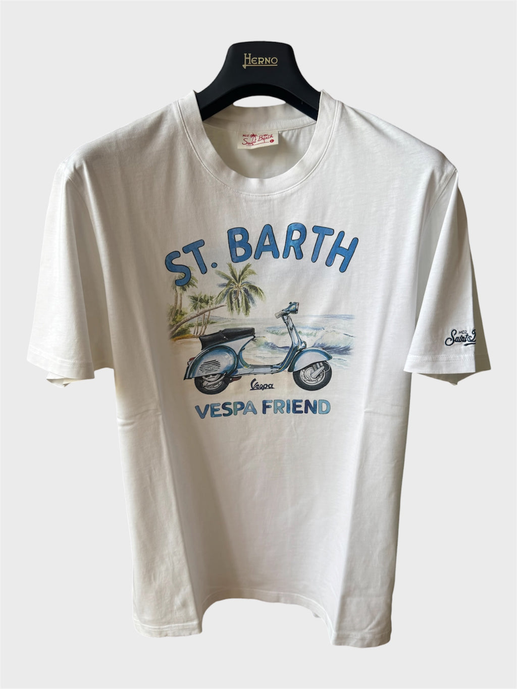 Maglia Saint Barth "St. Barth Vespa Friend" bianca