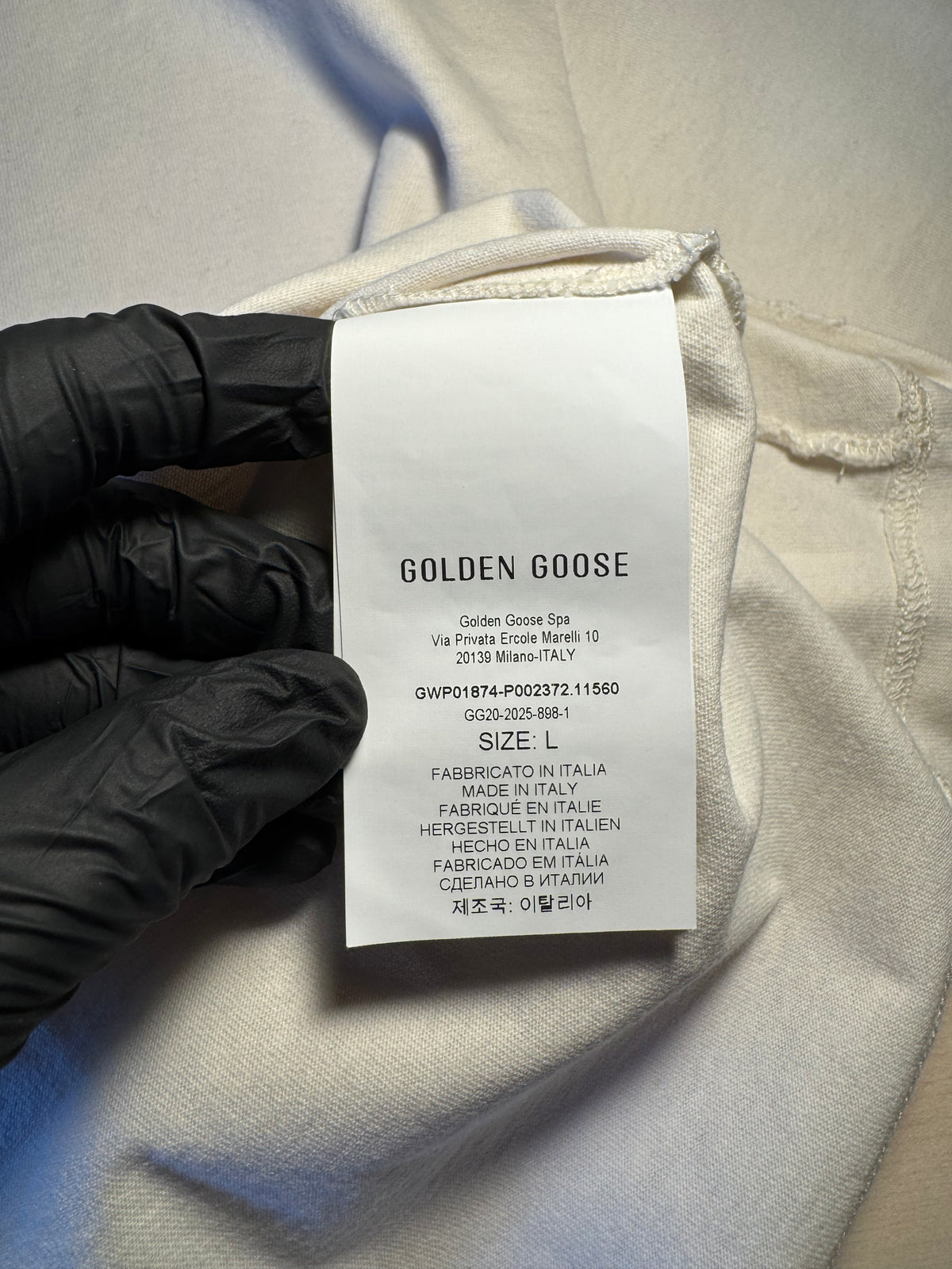 Maglia Golden Goose bianca con stampa a stella