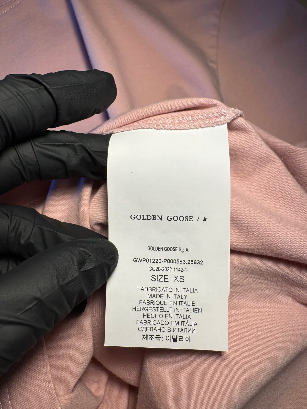 Maglia Golden Goose Star rosa stella bianca