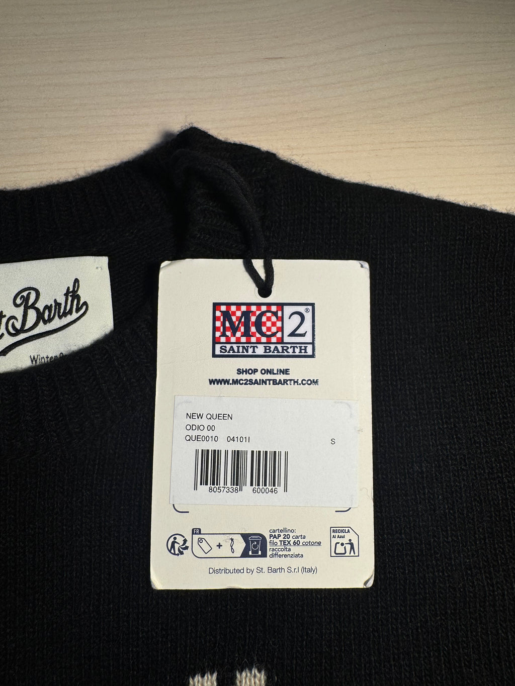 Maglione Saint Barth "Odio Il Lunedì" nero