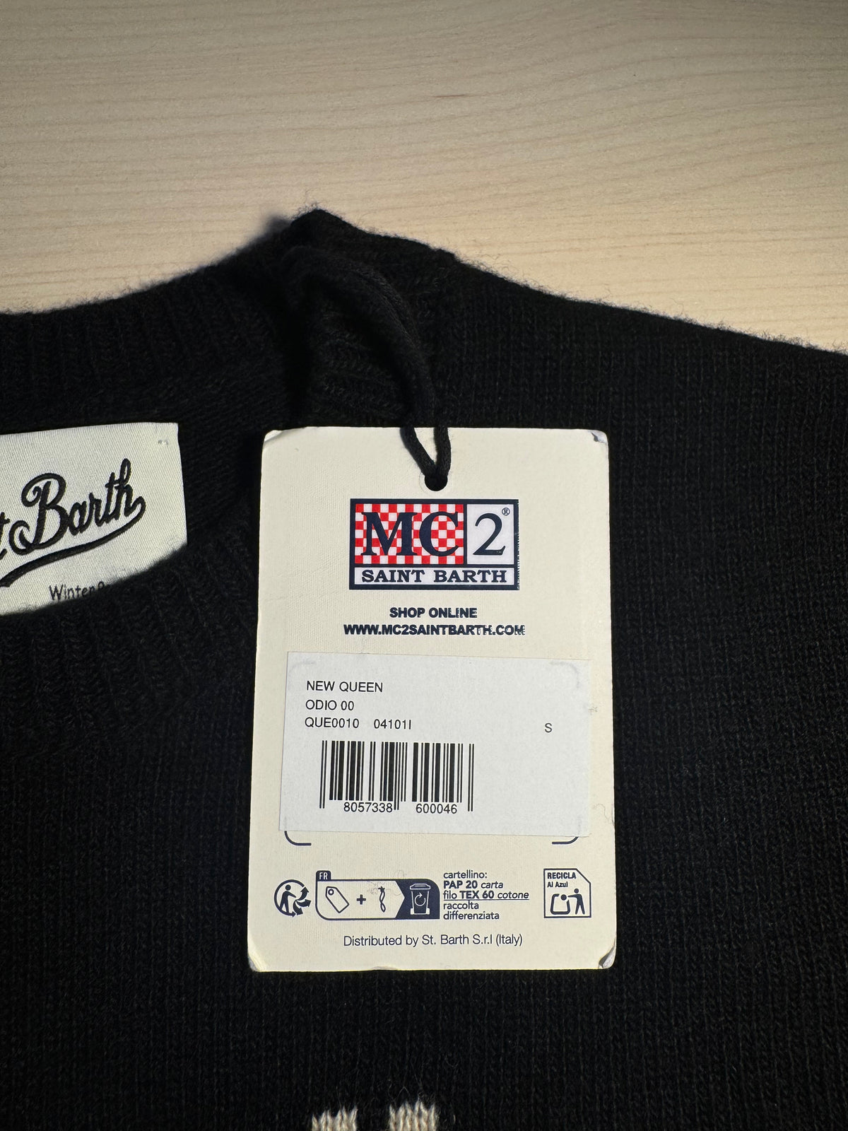 Maglione Saint Barth "Odio Il Lunedì" nero