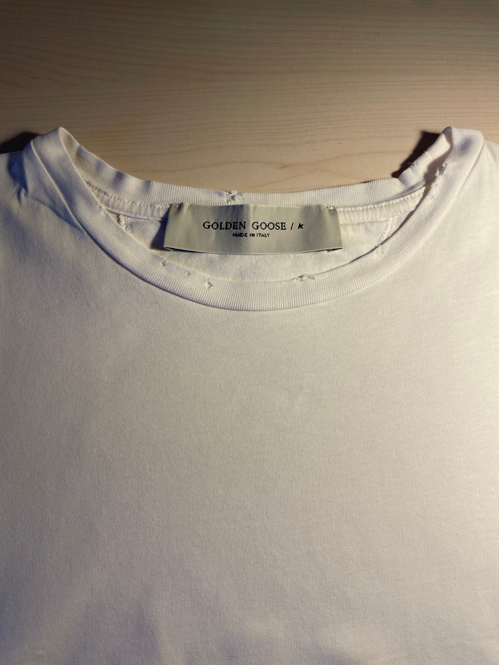 Maglia Golden Goose bianca con patch