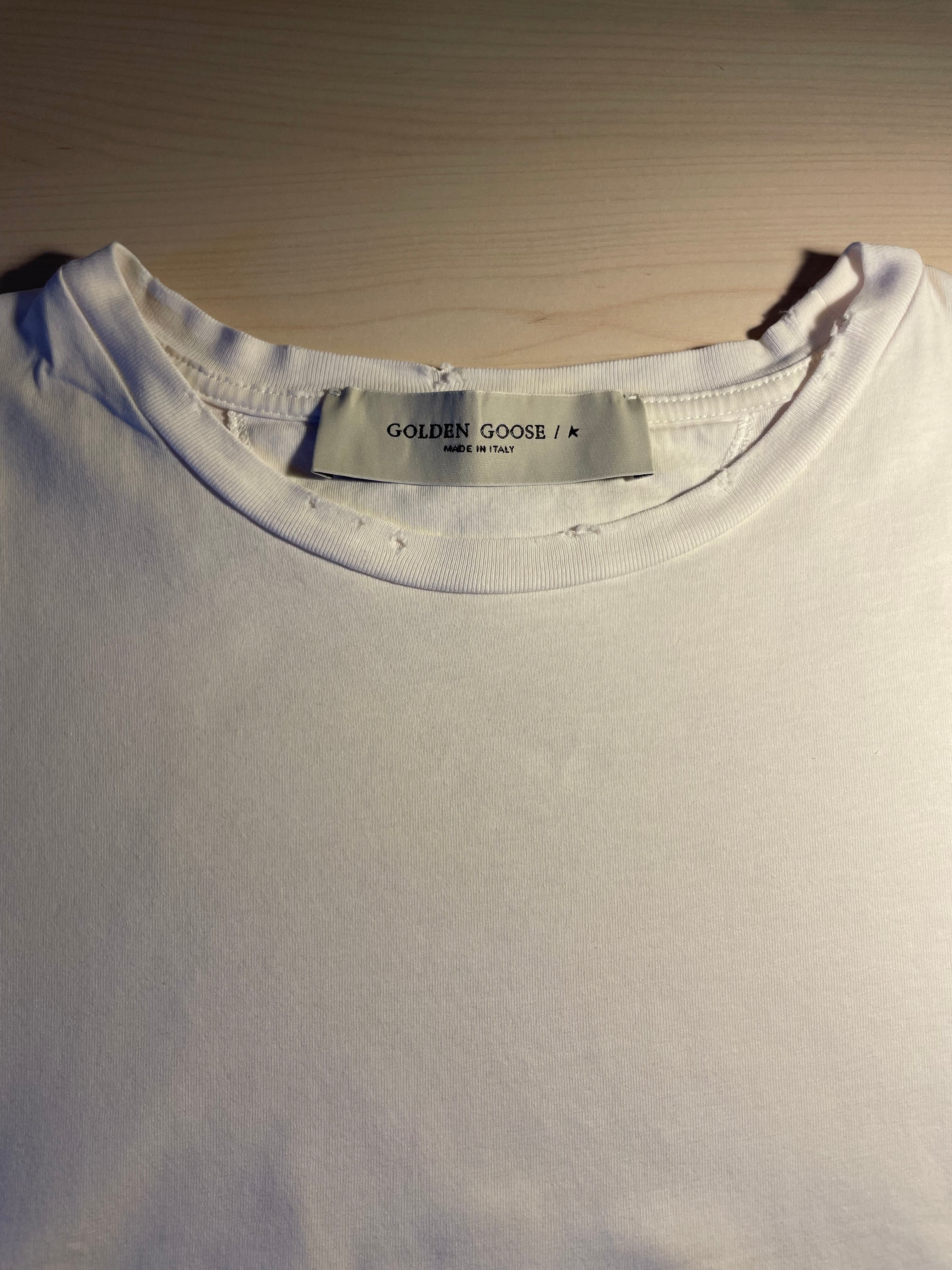 Maglia Golden Goose bianca con patch