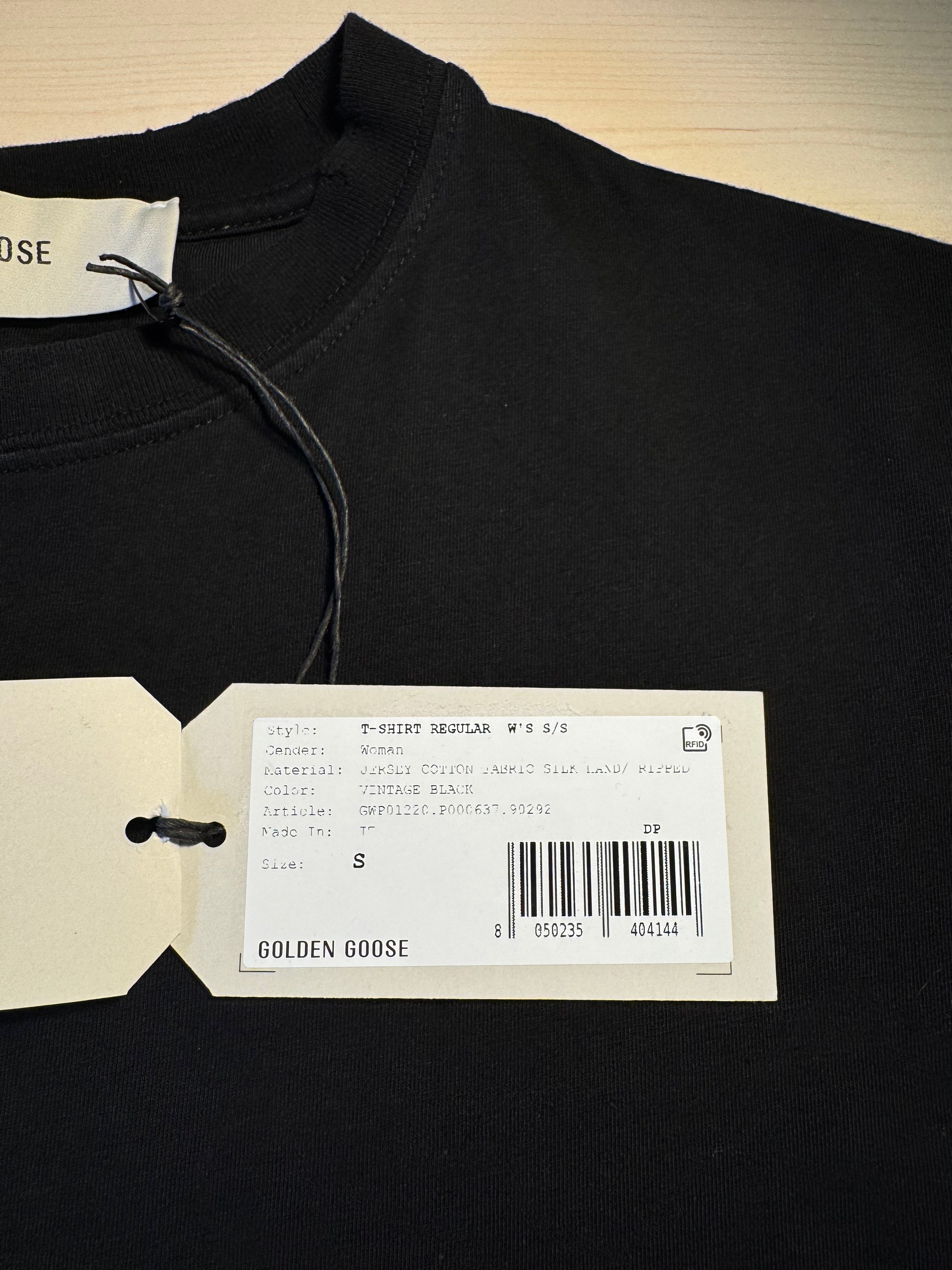 Maglia Golden Goose nera trattamento distressed