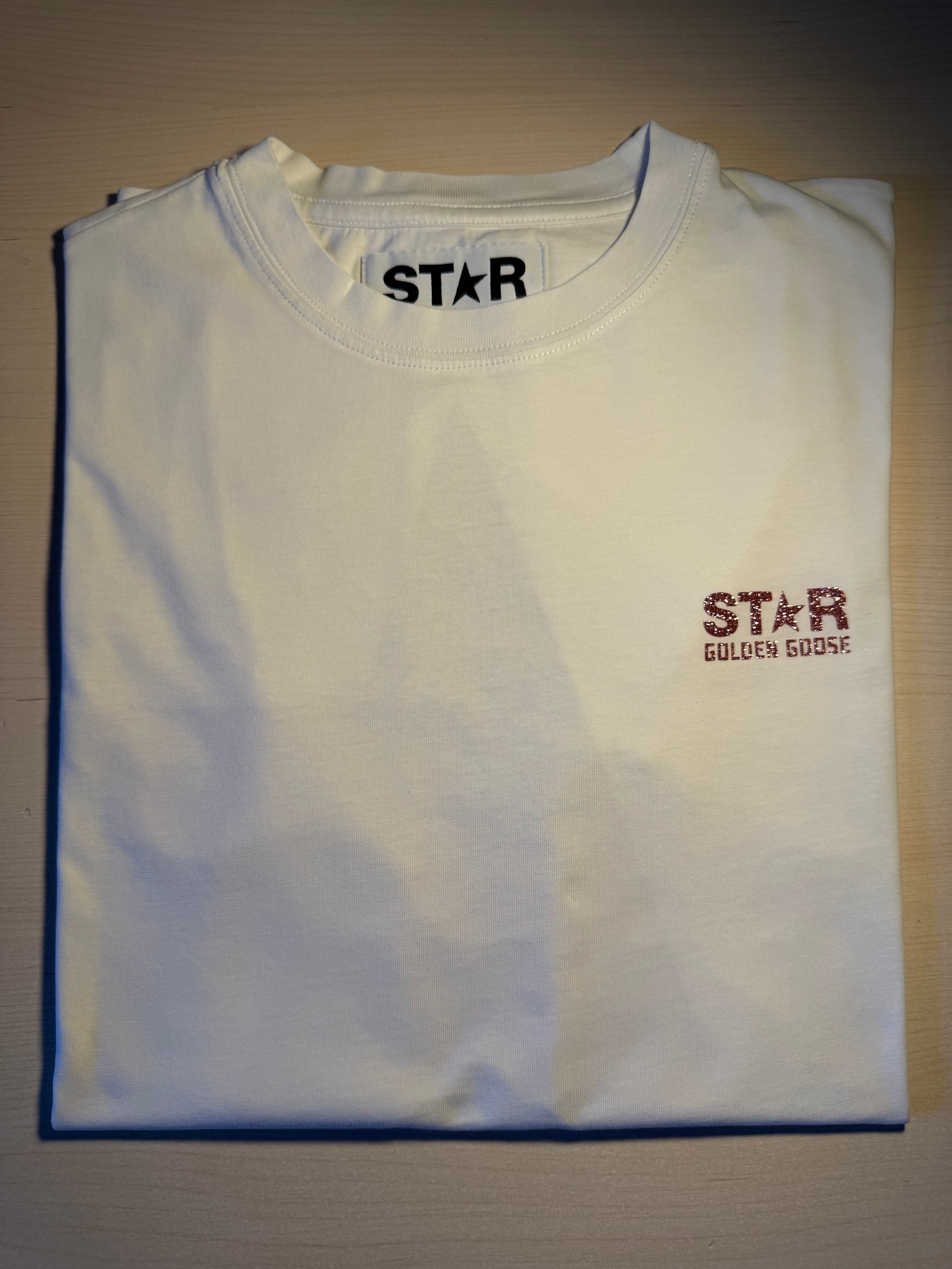 Maglia Golden Goose Star bianca stella rossa retro