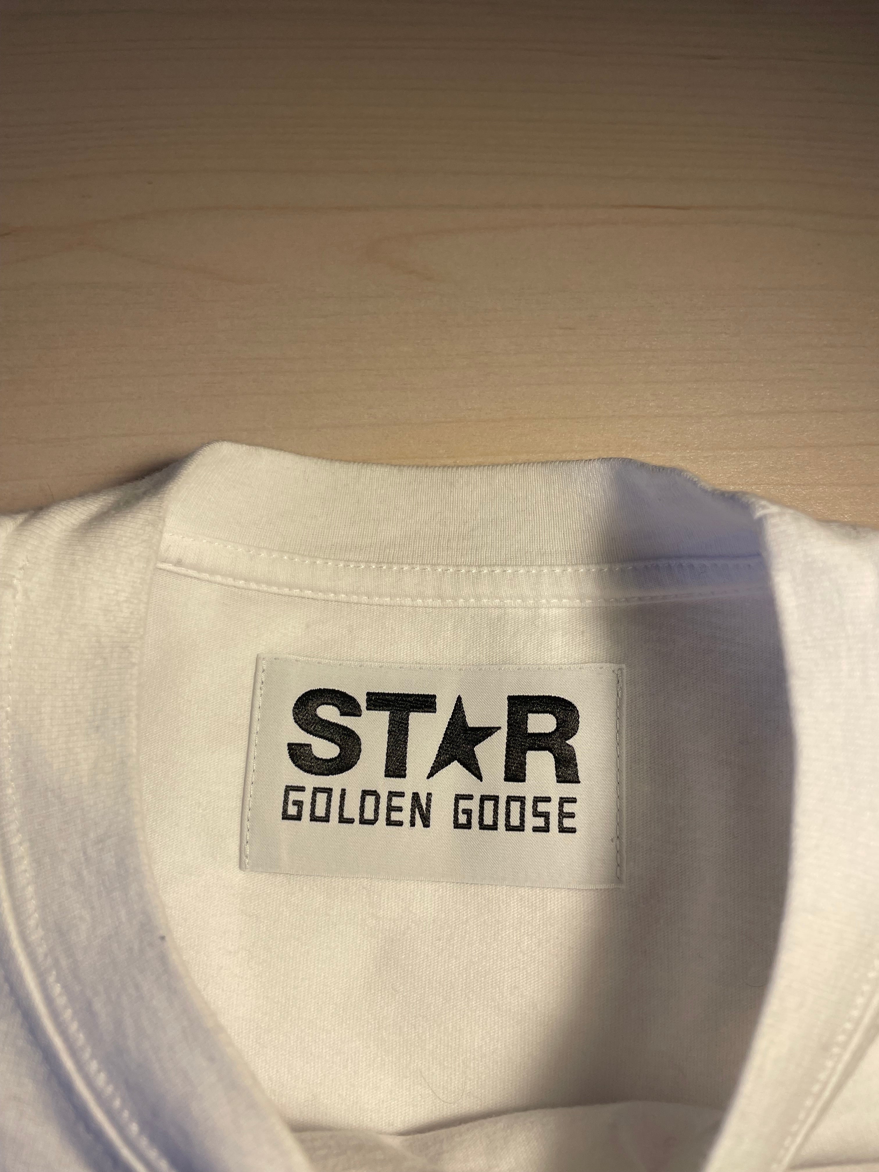 Maglia Golden Goose Star bianca stella oro